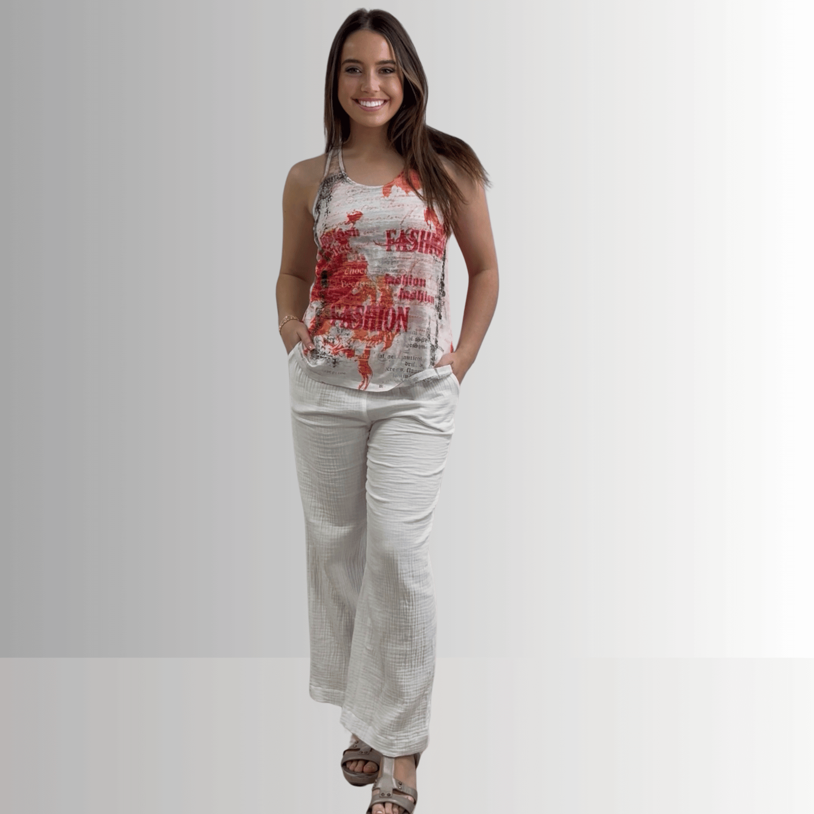 Stylish Printed Racerback Tank Tops for Women - Trendy Summer Workout & Casual Wear