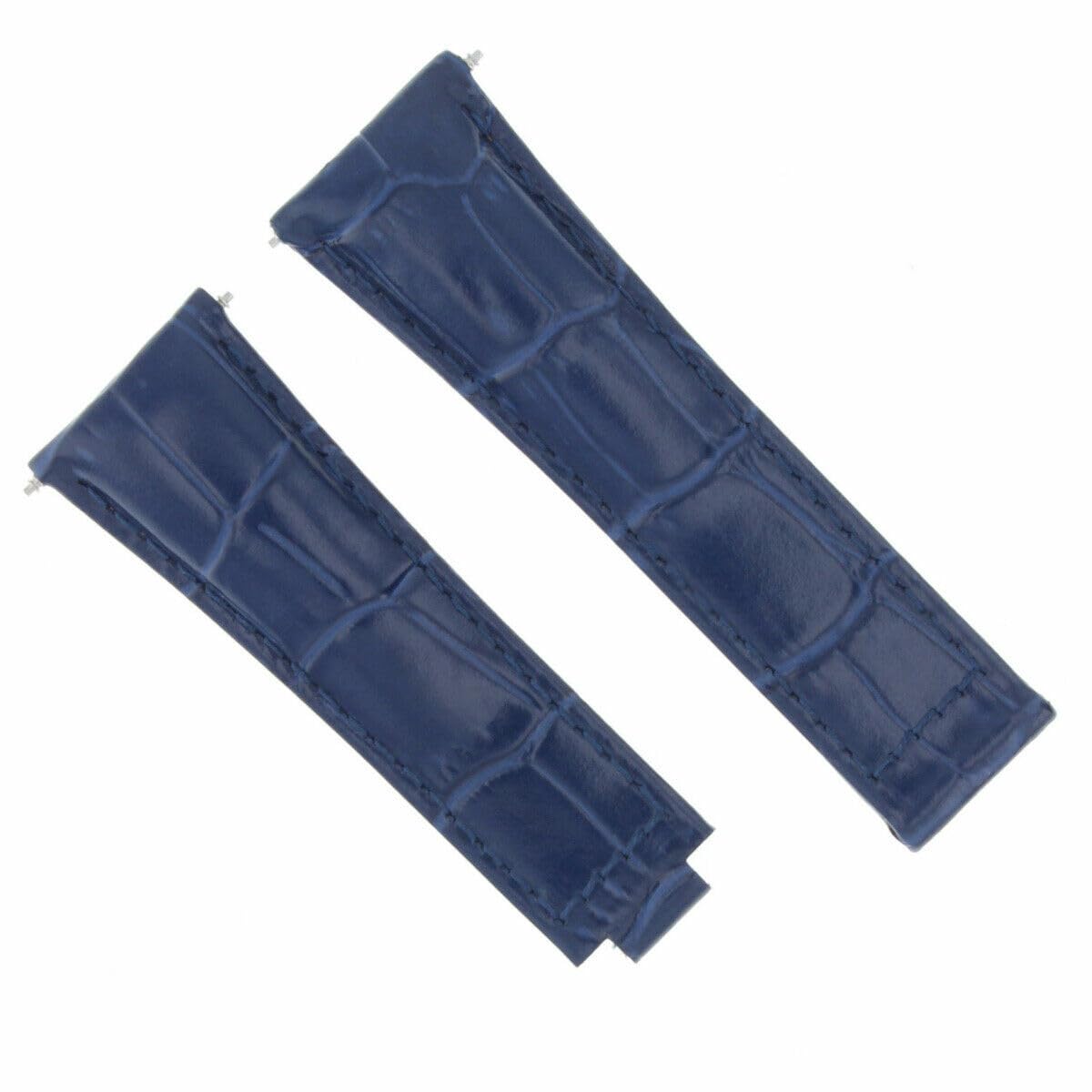 Premium Genuine Leather Watch Band Strap Compatible with Rolex Daytona 16518 16519 116520 116528 - Blue Short Replacement Strap for Men - Perfect for Business, Casual & Formal Occasions