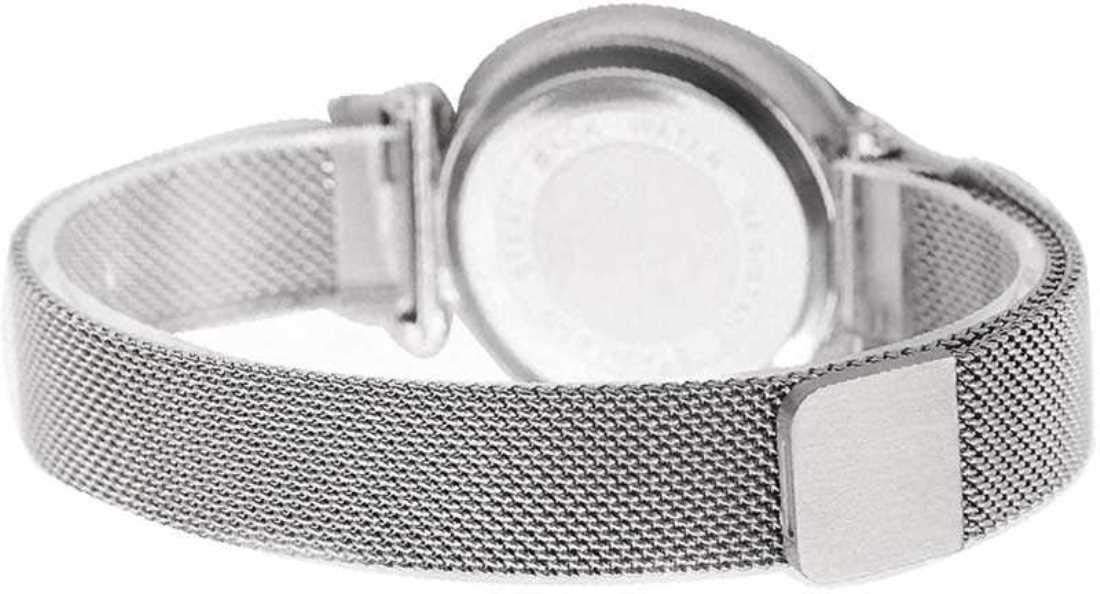 Acnos® Premium Women's Analog Watch - Black Dial with Silver Magnetic Strap | Latest Generation Fashion Timepiece | Perfect for Casual Wear, Office & Special Occasions (PM-SILVER02)