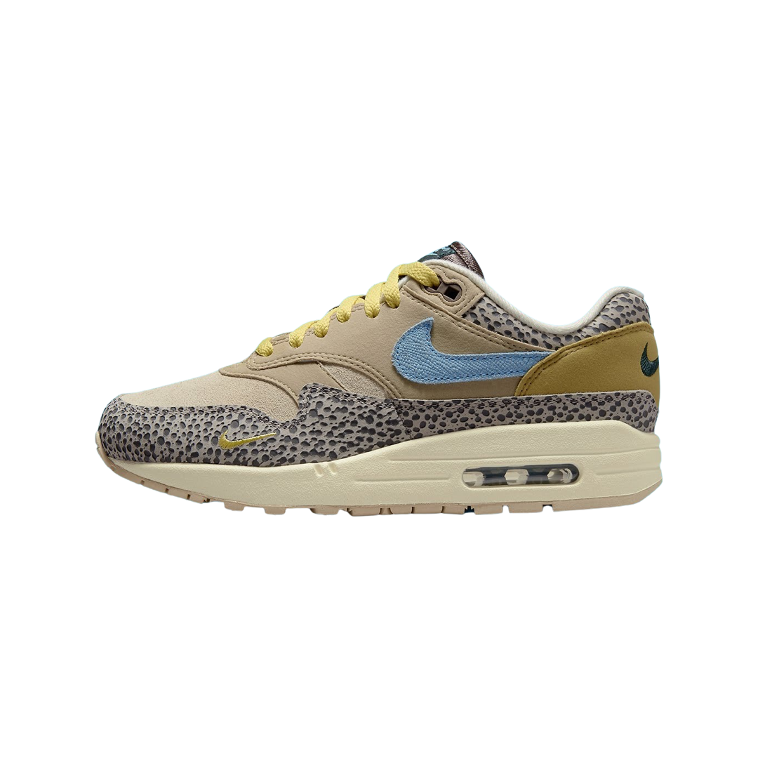 Nike Women's Air Max 1 Safari Sneakers in Cobblestone/Worn Blue/Limestone - Comfortable Running Shoes for Women, Perfect for Jogging, Gym Workouts and Casual Wear