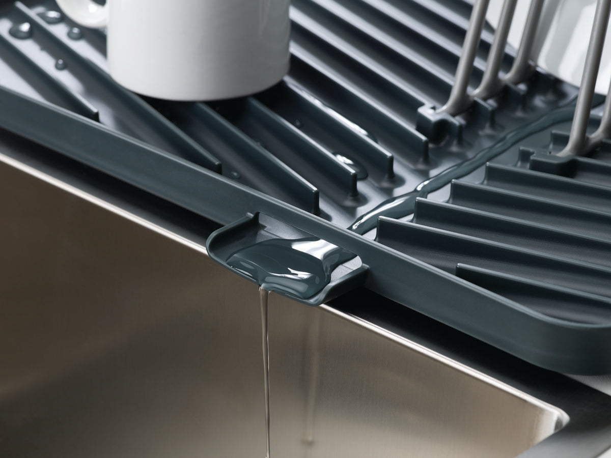 Foldable Dish Drying Rack with Drainboard - Space Saving Kitchen Organizer for Countertop - Perfect for Small Apartments, Camping & RVs