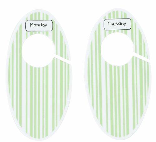 Sugarbooger Kids Closet Organizers - 12 Pack Green Striped Hanging Dividers for Toddler Clothes Storage | Perfect for Nursery Organization & Baby Wardrobe Sorting