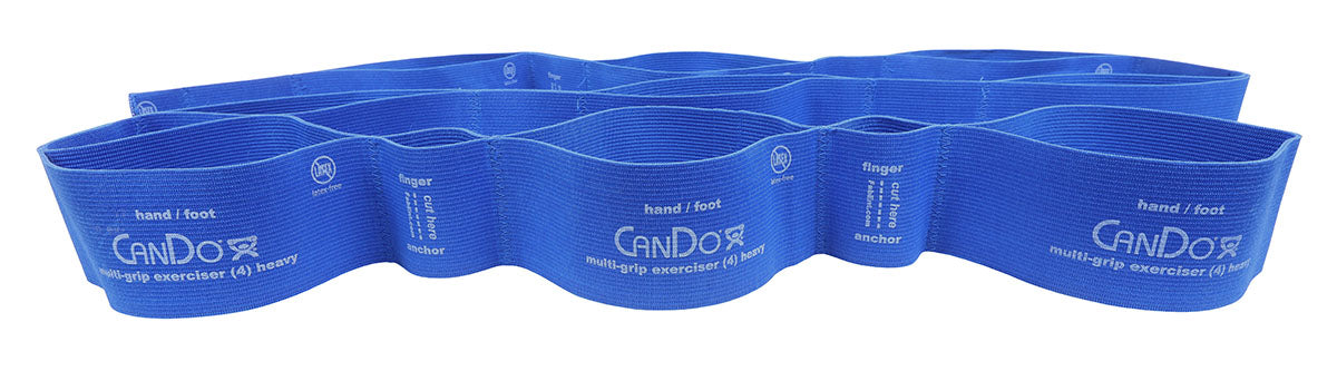 CanDo Multi Grip Exerciser - Heavy Duty 6 Foot Resistance Band for Strength Training, Physical Therapy & Home Workouts - Blue (10 6604) | Perfect for Rehabilitation, Yoga & Fitness Enthusiasts