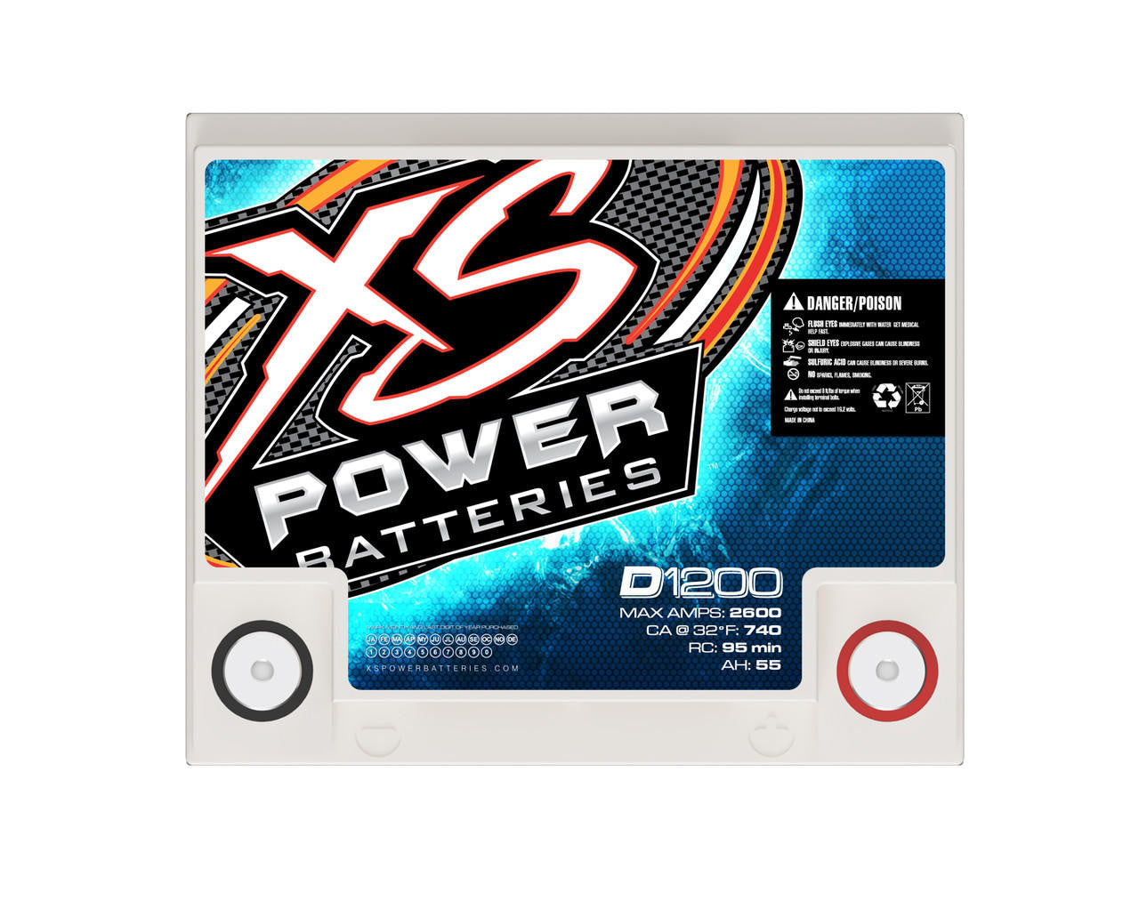 XS POWER D1200 3000W High Performance AGM Car Audio Battery - Perfect for Subwoofers, Amplifiers & Competition Sound Systems