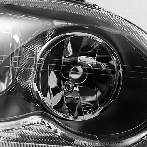 AKKON Black Bezel Headlights Replacement for Chrysler Pacifica SUV - Left & Right Pair - Durable Front Lamps for Night Driving & Off-Road Adventures