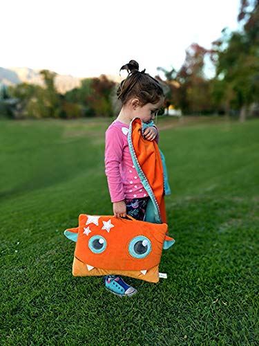 Soft Travel Pillow and Blanket Set for Kids - Portable Comfort for Airplane, Car & Nap Time - Cozy Rusty Plush Companion