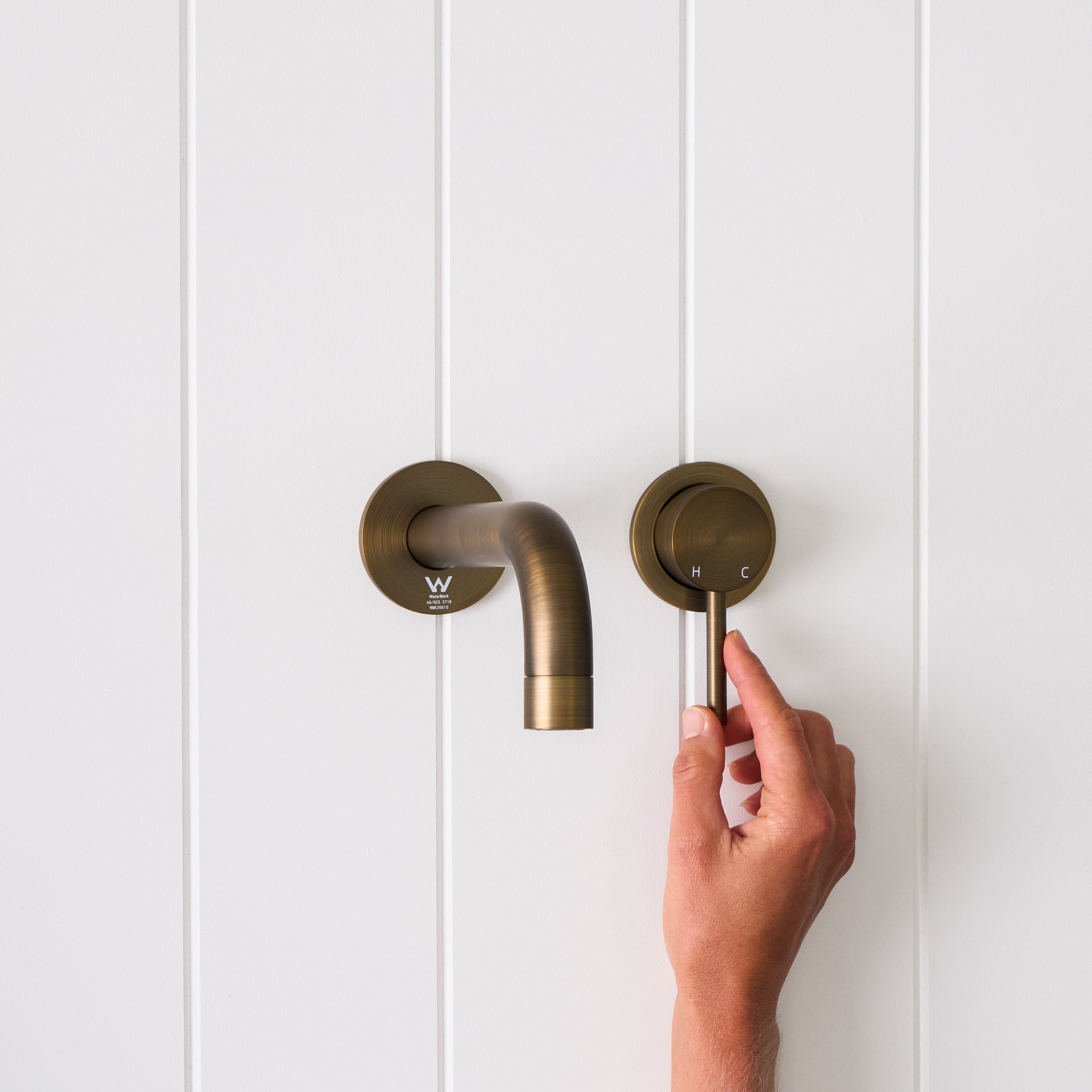 Antique Brass Sydney Wall Spout with Wall Mixer - Vintage Bathroom Faucet for Sink and Basin - Perfect for Classic and Modern Home Decor