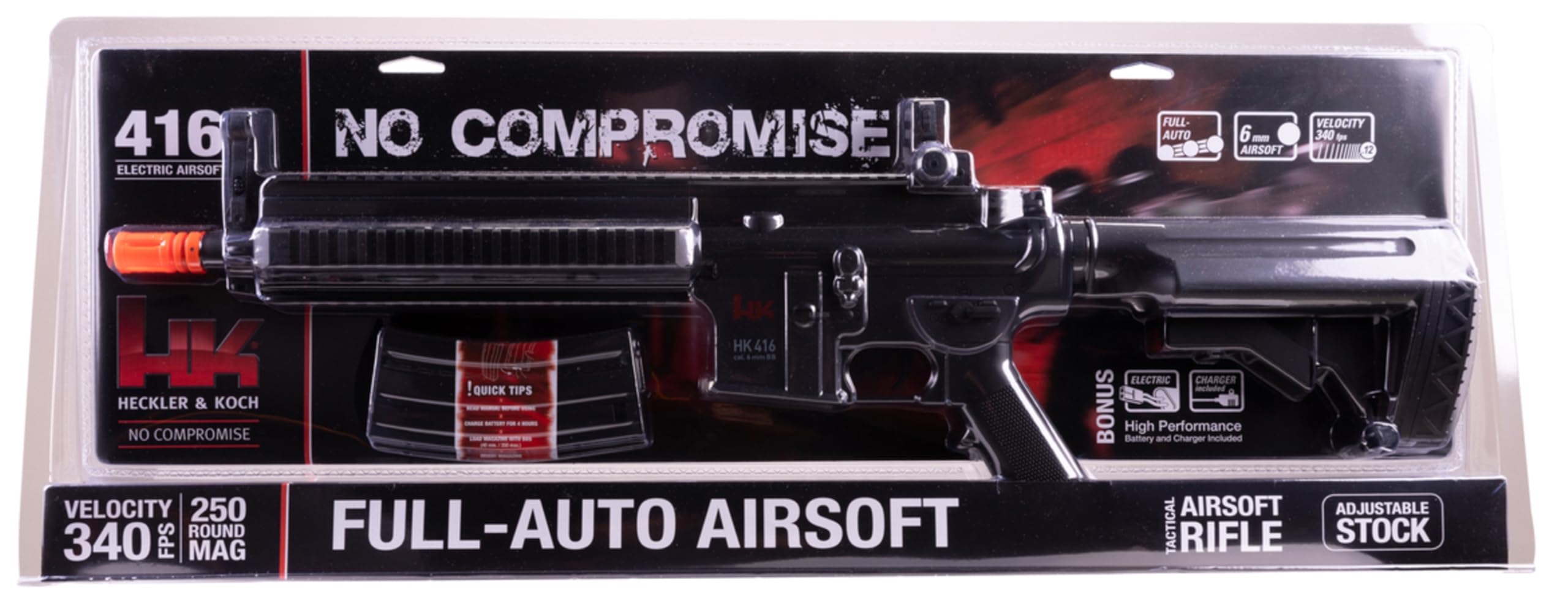 Umarex HK Heckler & Koch HK416 AEG 6mm BB Airsoft Rifle - High Performance Electric Airsoft Gun for Tactical Training & Outdoor Shooting Games