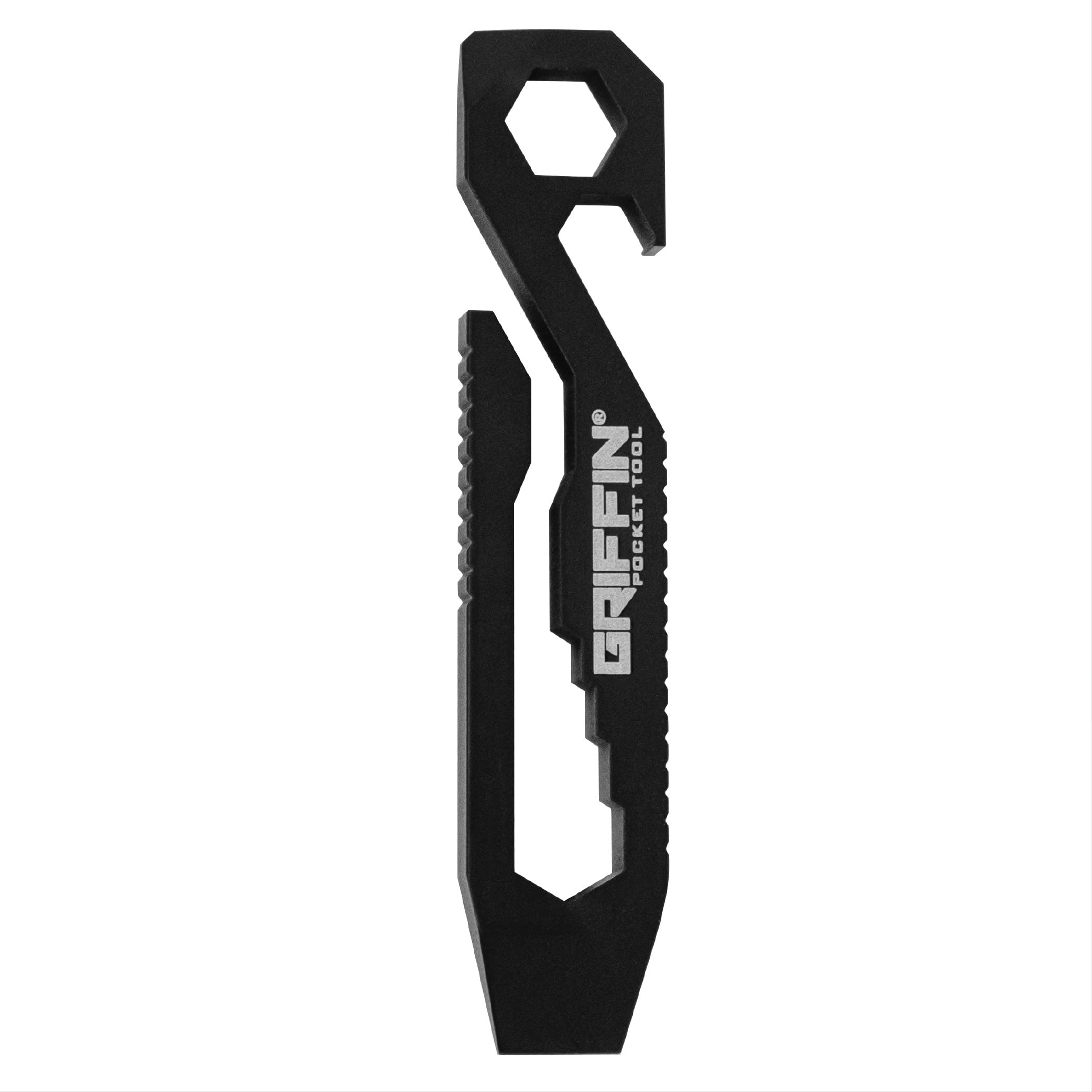 Griffin Pocket Tool Original - Stainless Steel Multi-Tool for Everyday Carry (EDC), Camping, Hiking & Survival Gear - Black