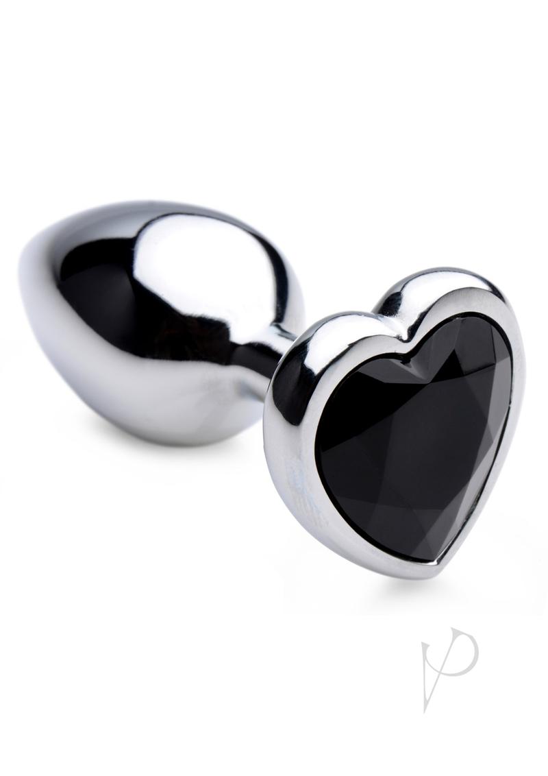 Booty Sparks Gemstones Black Heart Anal Plug - Small Size, Black - Perfect for Sensual Play & Intimate Moments