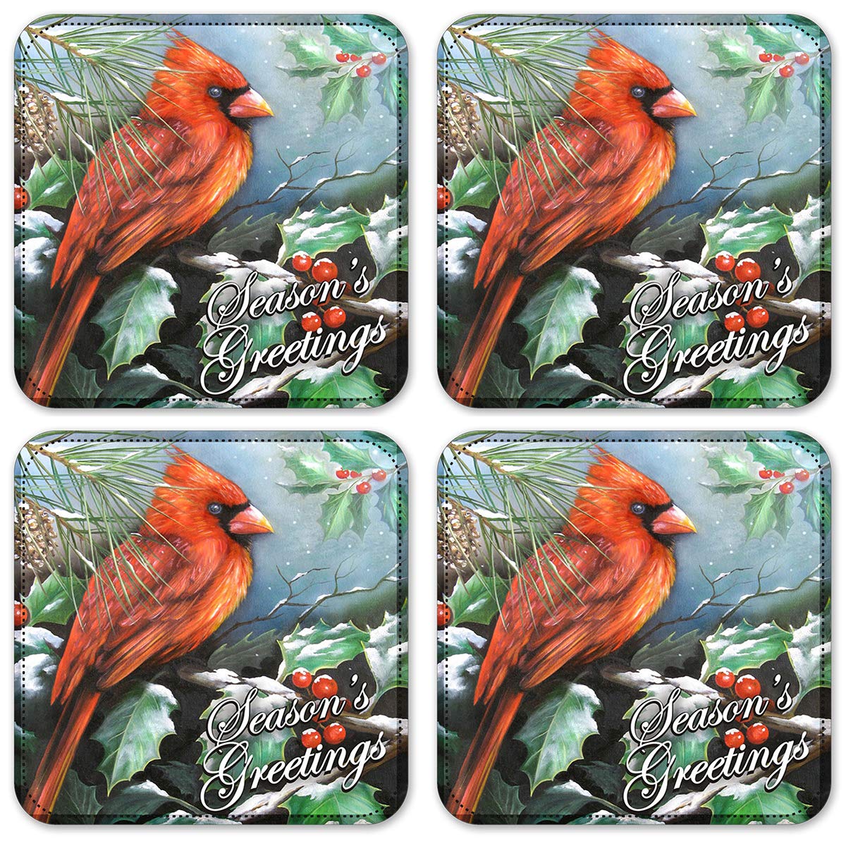 Premium Vinyl Drink Coasters Set of 4 - Waterproof & Non-Slip Table Protectors - Perfect for Coffee, Wine, and Beer - Ideal for Home, Office, or Bar Use