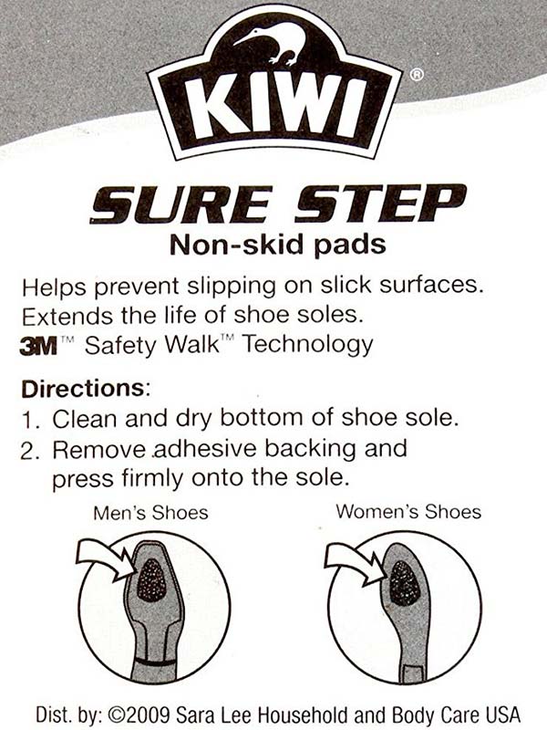 Kiwi Sure Step Non-Slip Pads for Men & Women - Anti-Skid Shoe & Boot Grips for Safety on Wet Floors, Stairs, and Workplaces
