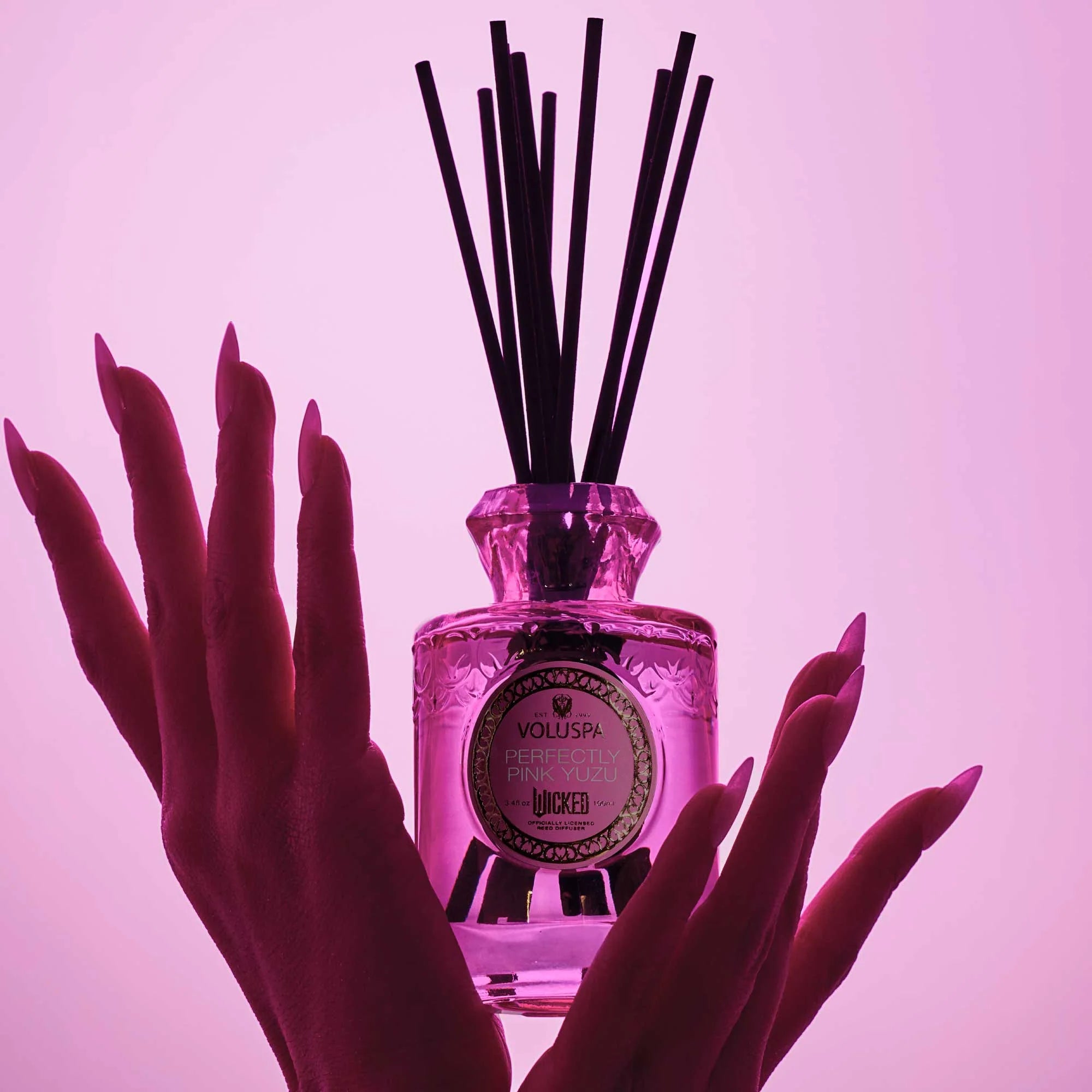 Glinda’s Perfectly Pink Yuzu Reed Diffuser – Wicked Collection | Long-Lasting Aromatherapy for Home, Office & Spa | Fresh Citrus Scent for Relaxation & Mood Boosting