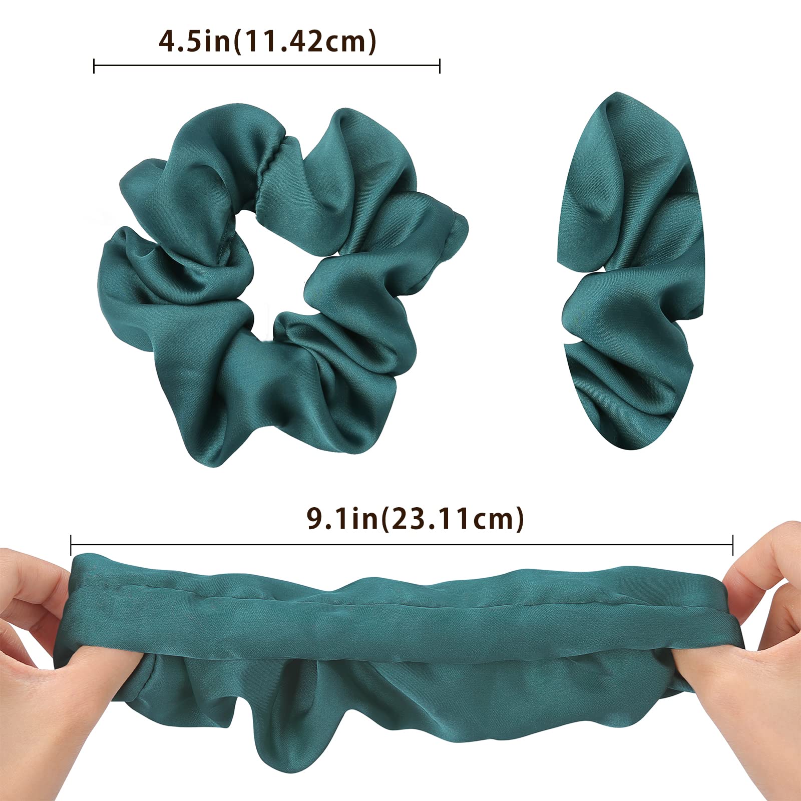 6 Pack Silk Hair Ties Scrunchies Set - Soft Gentle Hair Accessories for Women & Girls - Perfect for Everyday Use, Workouts, and Special Occasions