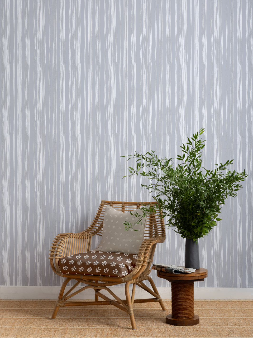 Coastal Stripe Wallpaper by Sugar Paper | Premium Peel & Stick Wallpaper for Bedroom, Nursery & Home Decor | Easy DIY Installation