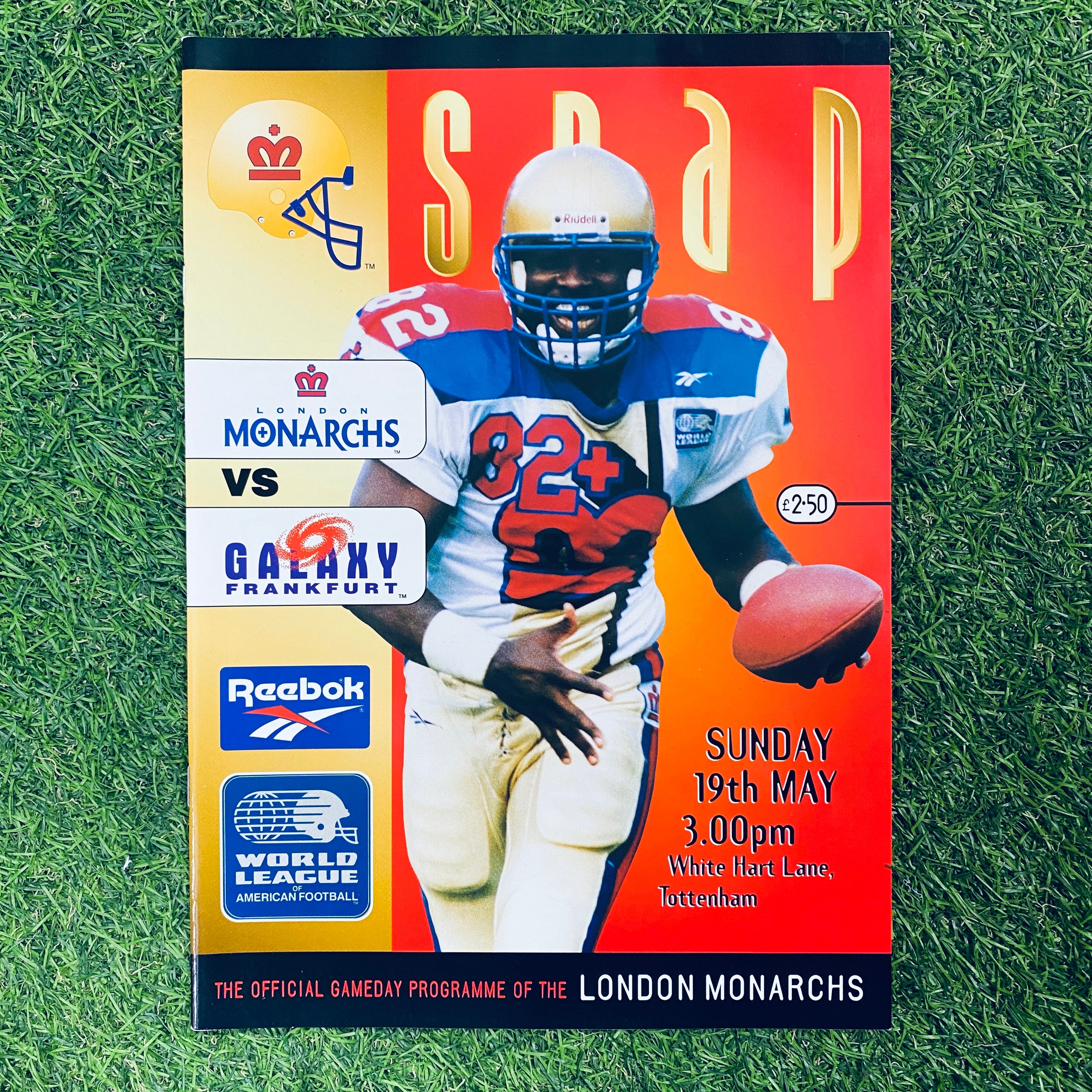 Vintage 1996 London Monarchs vs Frankfurt Galaxy Snap Official Gameday Program - NFL Europe Collectible Memorabilia for Sports Fans & History Enthusiasts | Perfect for Framing, Display, or Gift for Football Lovers
