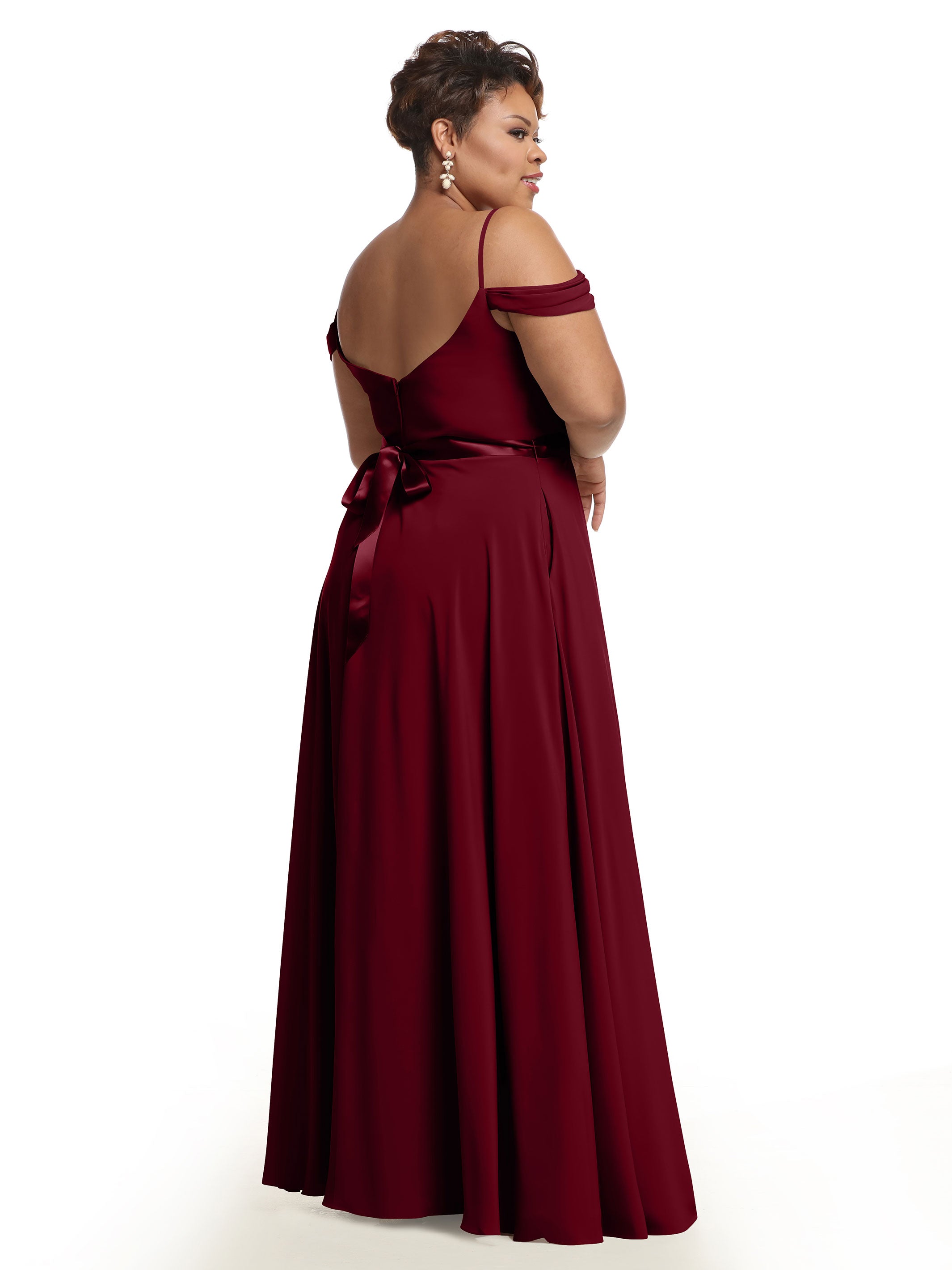 Elegant Off Shoulder Chiffon Bridesmaid Dress with Sash - Flowy A-Line Design for Weddings, Parties & Special Occasions