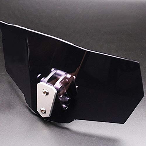 Universal Clip-on Motorcycle Windshield Spoiler - Adjustable Airflow Wind Deflector for Kawasaki, BMW, Ducati, Benelli & Triumph (Black) - Reduce Wind Noise & Improve Riding Comfort on Highways