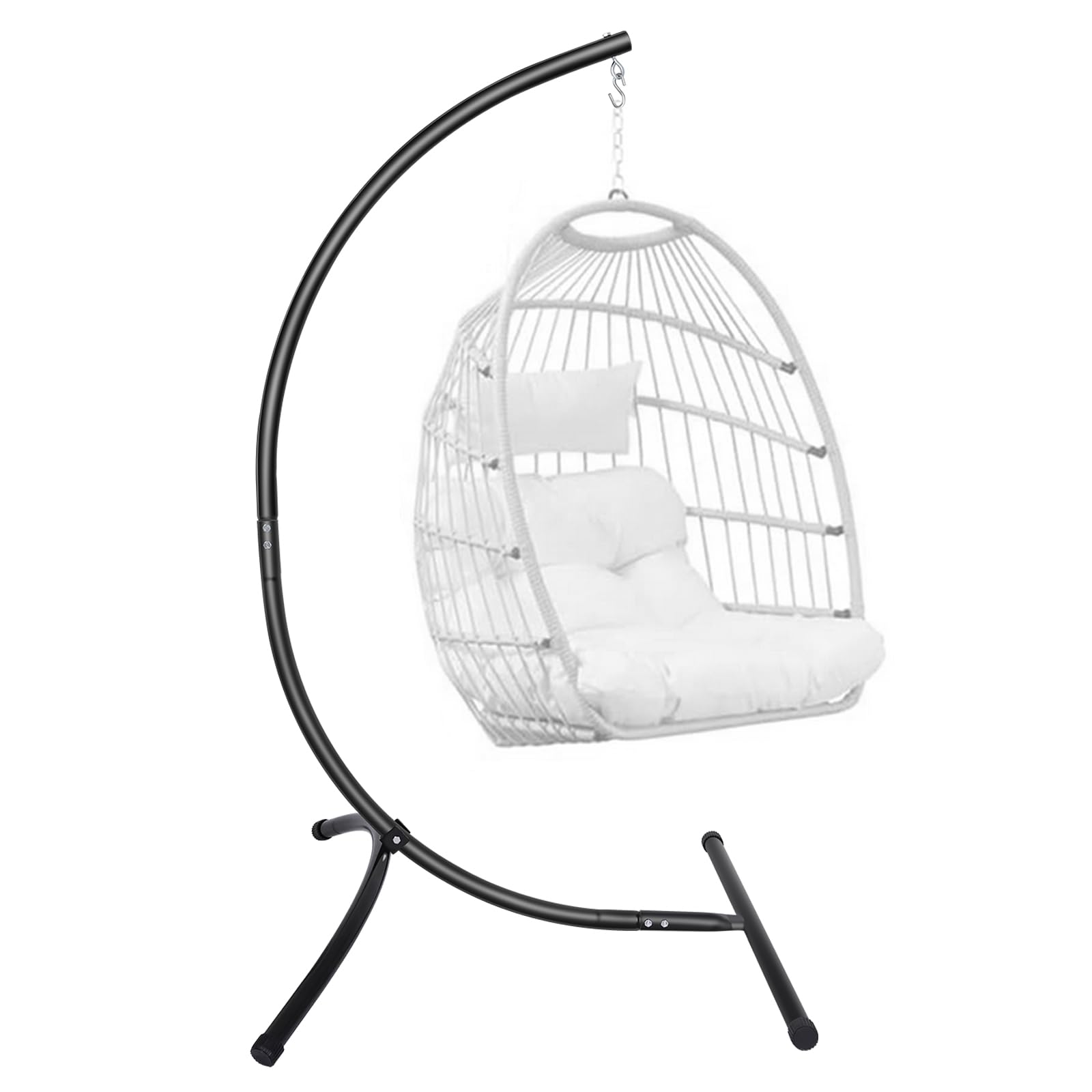 GOUTIME Hammock Chair Stand Only - Heavy Duty 350 LB Capacity Hanging Chair Stand Frame for Indoor & Outdoor Swing Egg Chairs - Perfect for Patio, Garden, Balcony & Backyard Relaxation