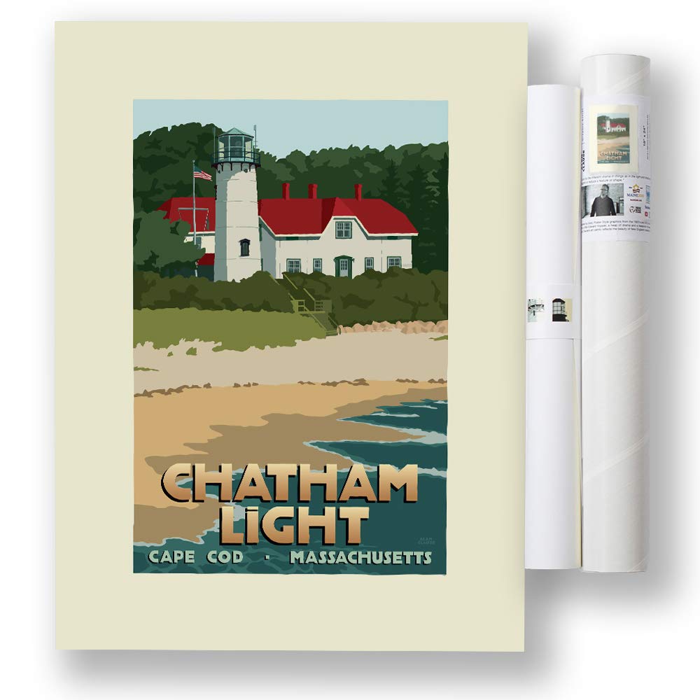 Chatham Light Cape Cod Print - 18x24 Inch Lighthouse Travel Poster Wall Art Decor for Home, Office & Coastal Themed Rooms | Perfect for Beach House, Nautical & Maritime Interior Design