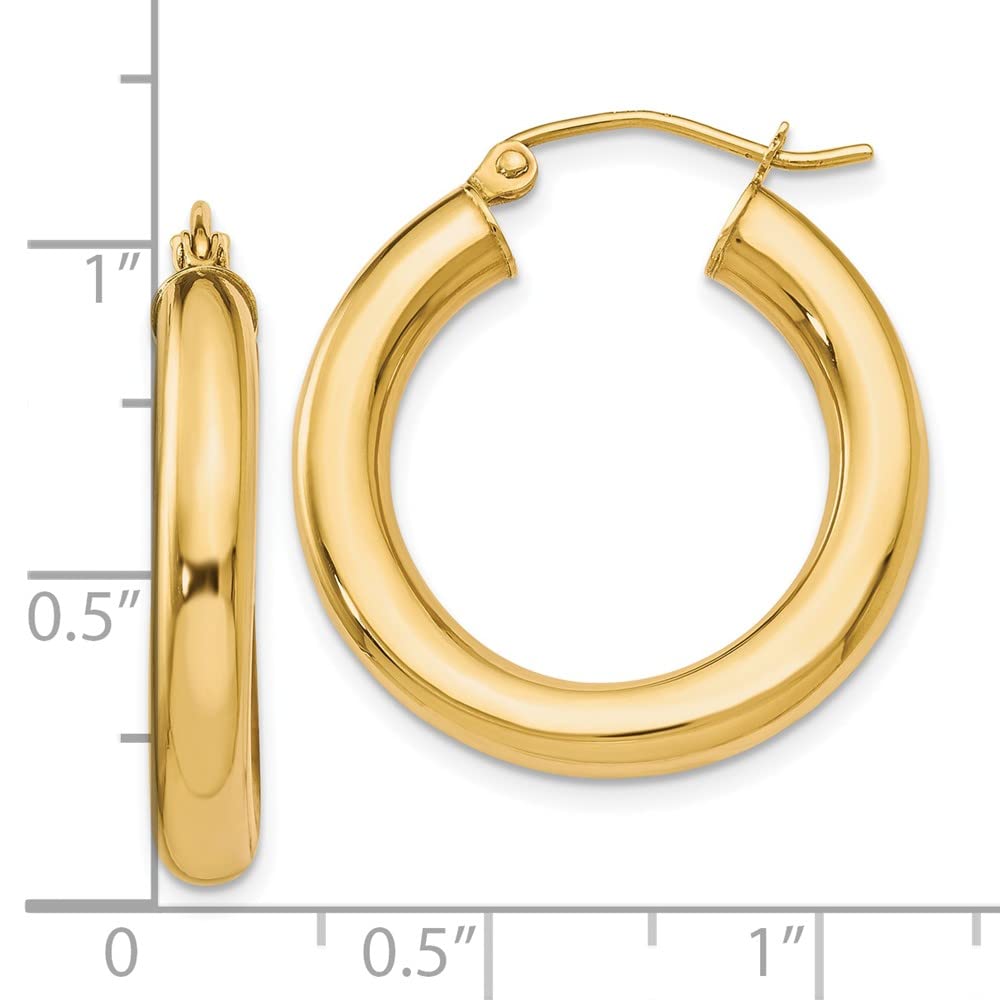 10K Gold Lightweight Hoop Earrings for Women - Polished Round Everyday Dangle Earrings - Perfect for Work, Date Night & Casual Wear