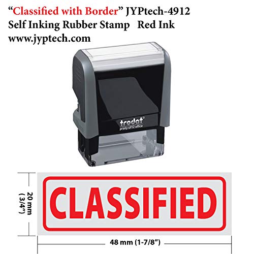Self-Inking Rubber Stamp with Red Ink and Border - Perfect for Office Documents, Certificates, and Business Paperwork - Model 4912