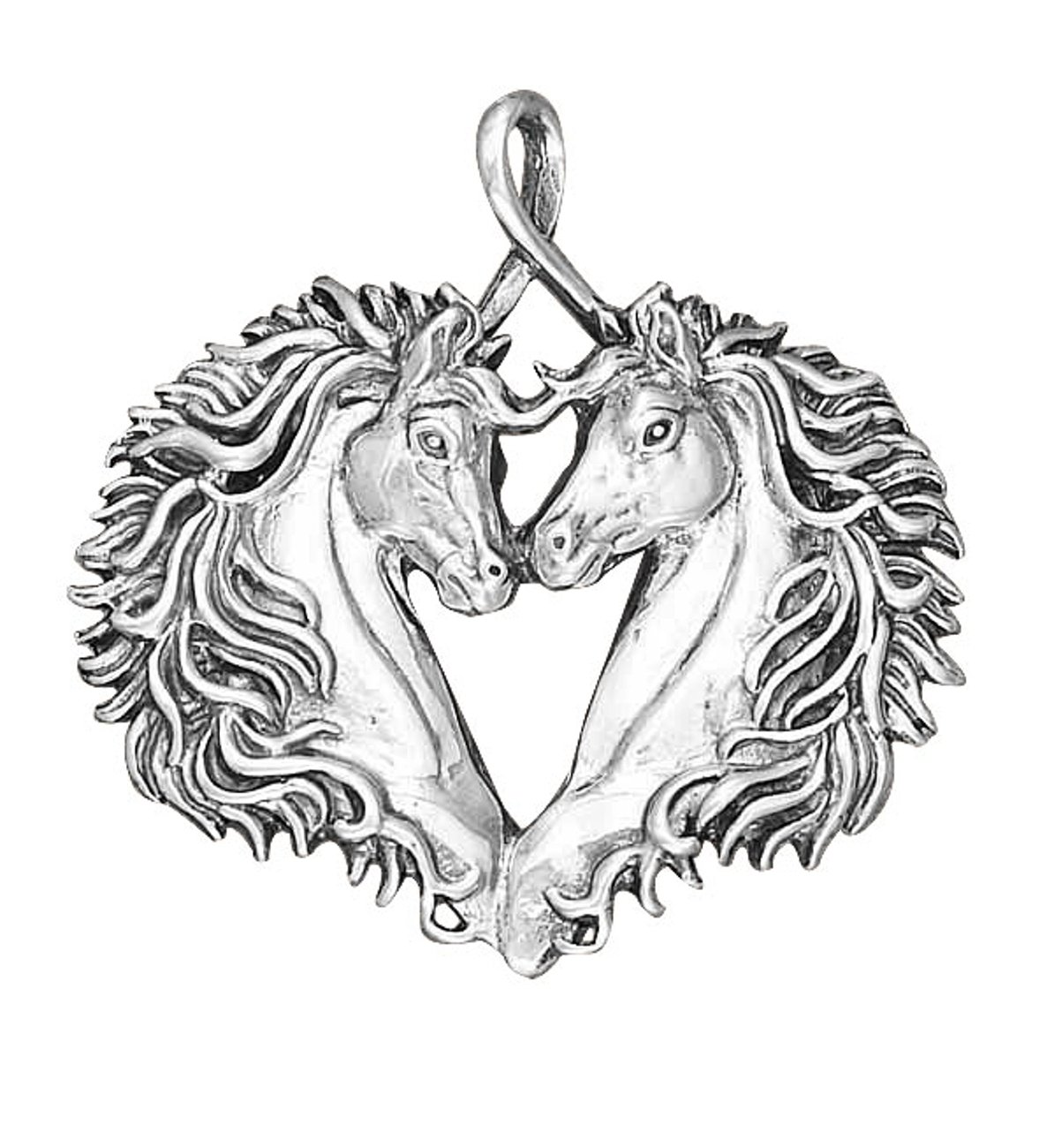 Sterling Silver Girls' 0.8mm Box Chain Necklace with Heart-Shaped Horse Head Pendant - Perfect Gift for Birthday, Valentine's Day & Everyday Wear