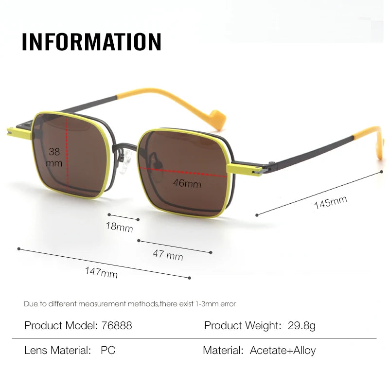 Aror Unisex Full Rim Square Alloy Eyeglasses with Flip-Up Sunglasses 76888 - Stylish UV Protection for Driving, Outdoor Activities & Fashion Accessories