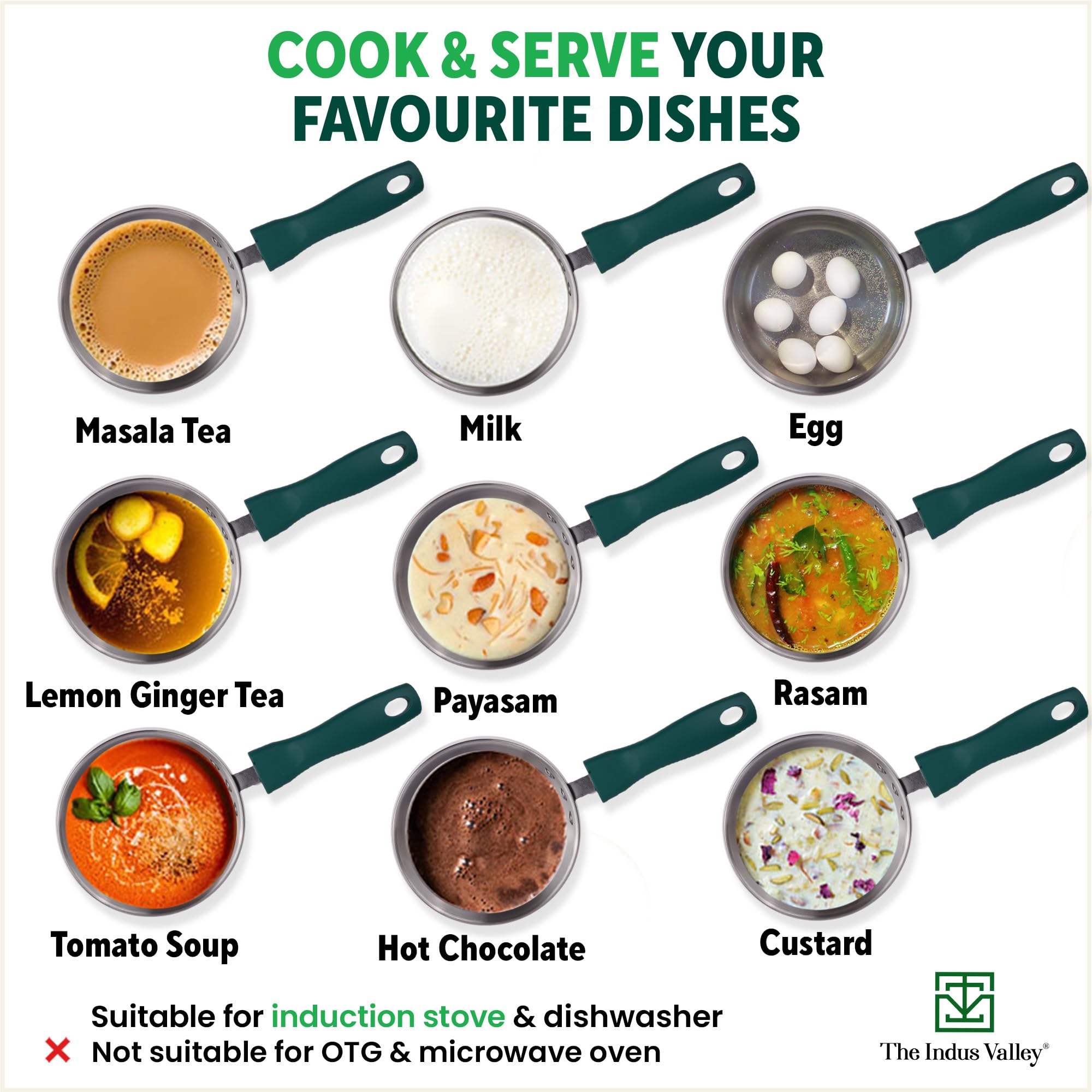 Premium Stainless Steel Saucepan with Lid - 1L Capacity, 5.9 Inch Induction Compatible Tea Pan - 3-Layer Thick Bottom for Even Heating | Perfect for Making Chai, Heating Milk, or Cooking Small Portions | 100% Non-Toxic & Dishwasher Safe