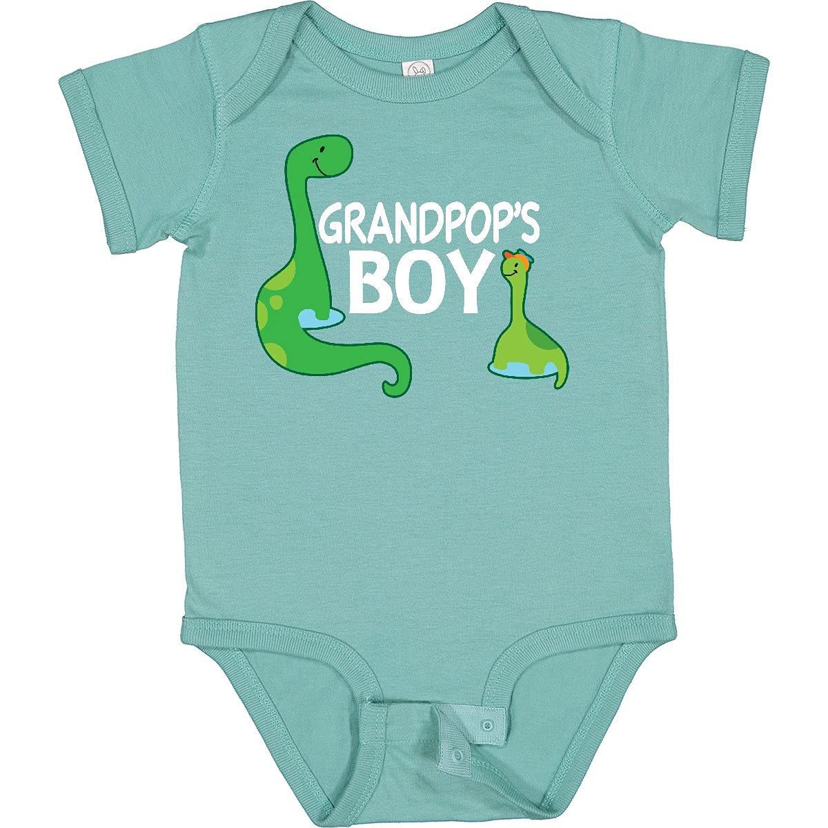 Inktastic Grandpop's Boy Grandson Dinosaur Baby Bodysuit - Cute Dinosaur Print Onesie for Boys, Soft Cotton Infant Bodysuit - Perfect for Family Photos, Playdates & Everyday Wear