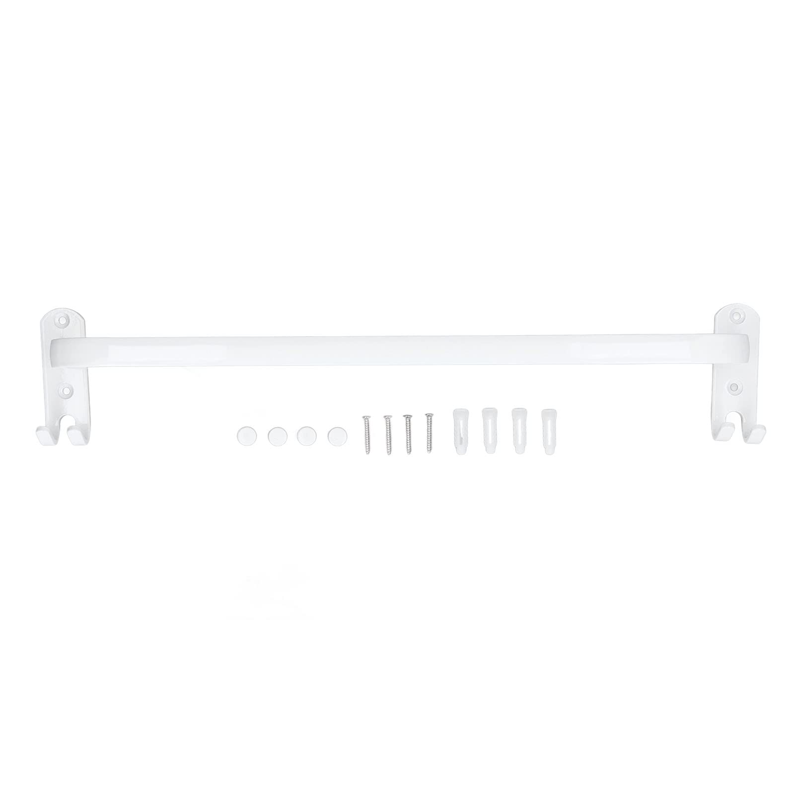 Premium Space-Saving Aluminum Bath Towel Bar - Rustproof Wall Mounted Towel Rack with Hooks for Bathroom, Kitchen & Toilet Organization - Perfect for Small Spaces & Modern Home Decor