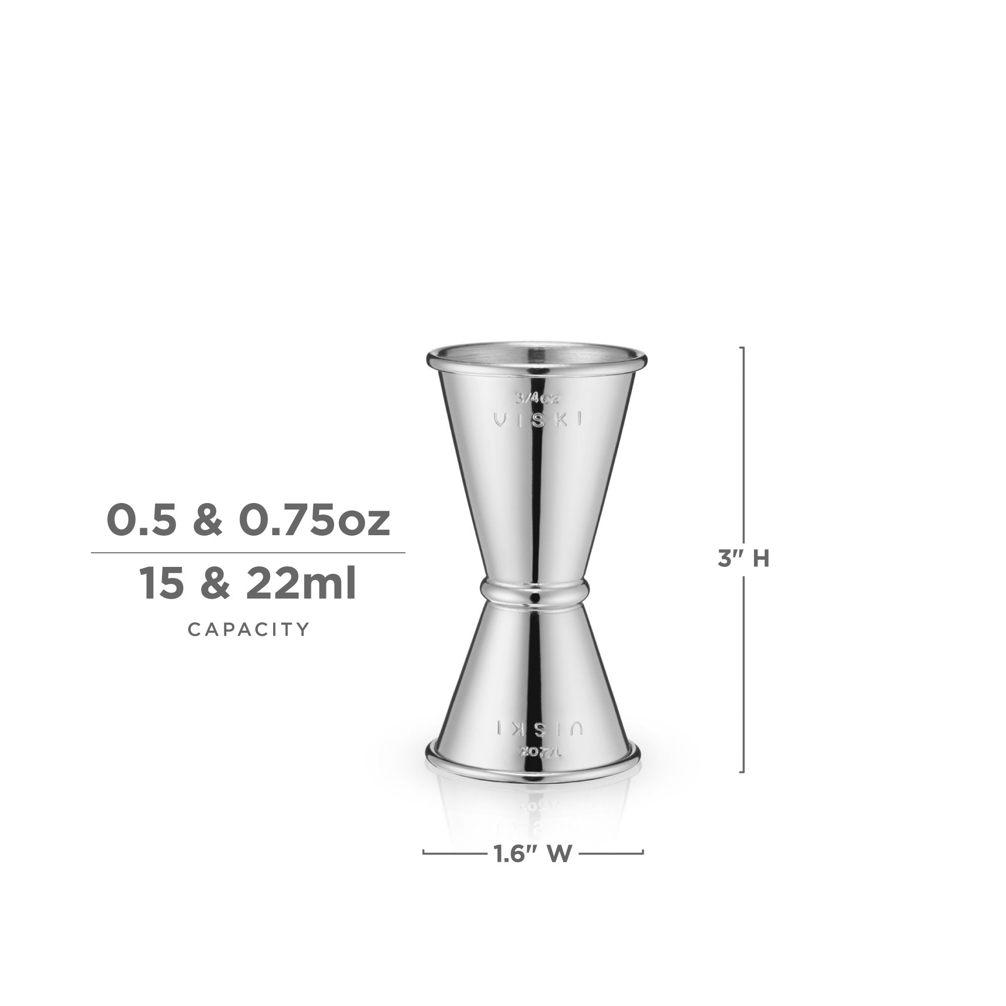 Harrison Small Japanese Style Jigger - 1oz/2oz Stainless Steel Cocktail Measuring Cup for Bartenders, Mixologists & Home Bars - Perfect for Crafting Martinis, Old Fashioned & Japanese Cocktails
