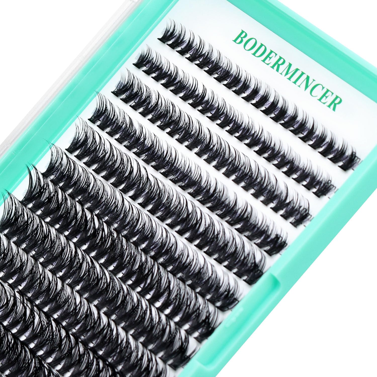 Bodermincer Black & Colored Cluster Lashes 240pcs - 20D/40D DIY Eyelash Extension Kit with D Curl Long Individual Lashes, Mixed Tray Faux Mink Lash Clusters (8-22mm) - Perfect for Professional Salons, Bridal Makeup & Home Use