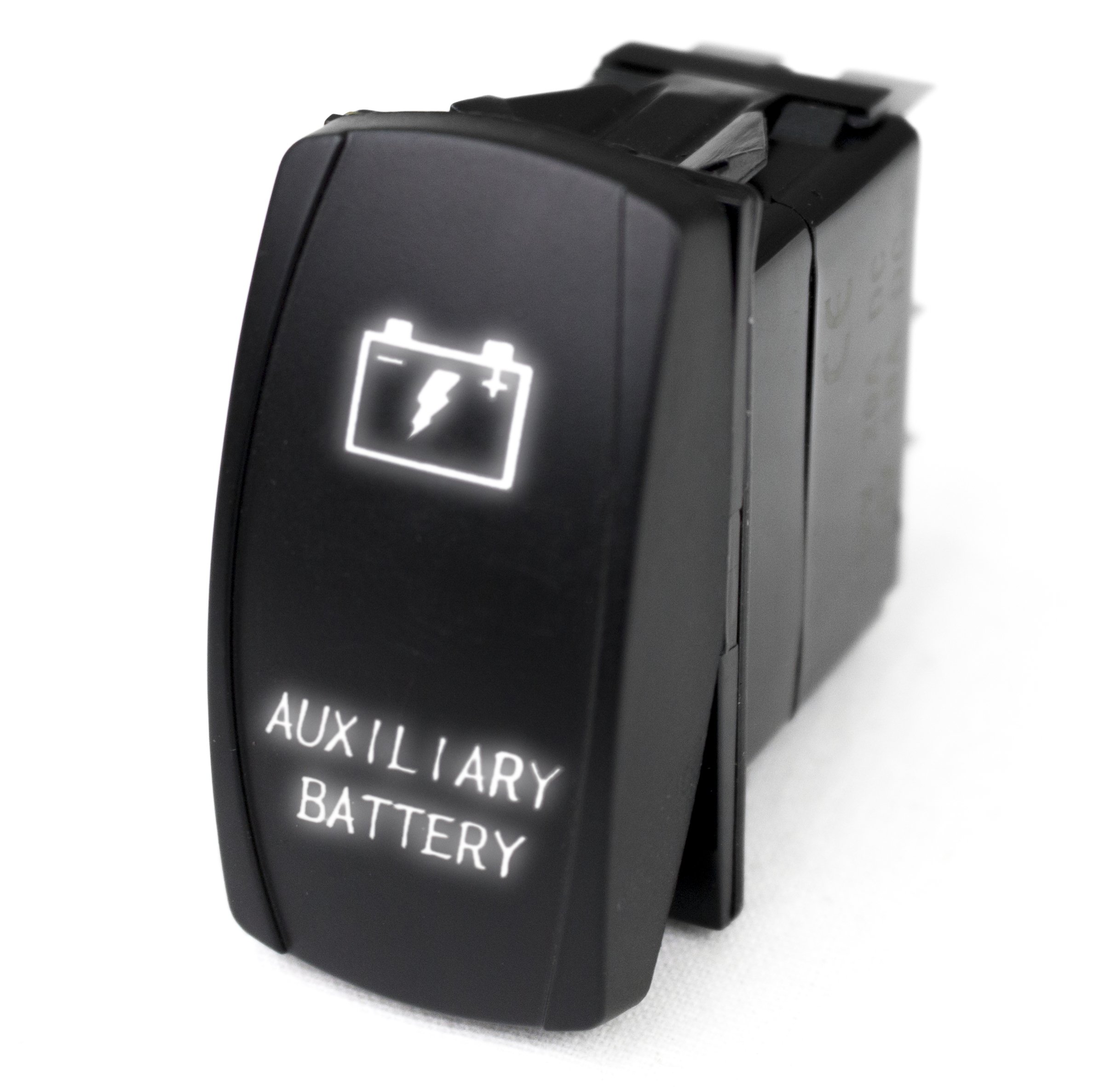 12V 24V LED Rocker Switch with White LED Light - Waterproof On/Off Toggle for Marine, RV, Truck, and Automotive Use