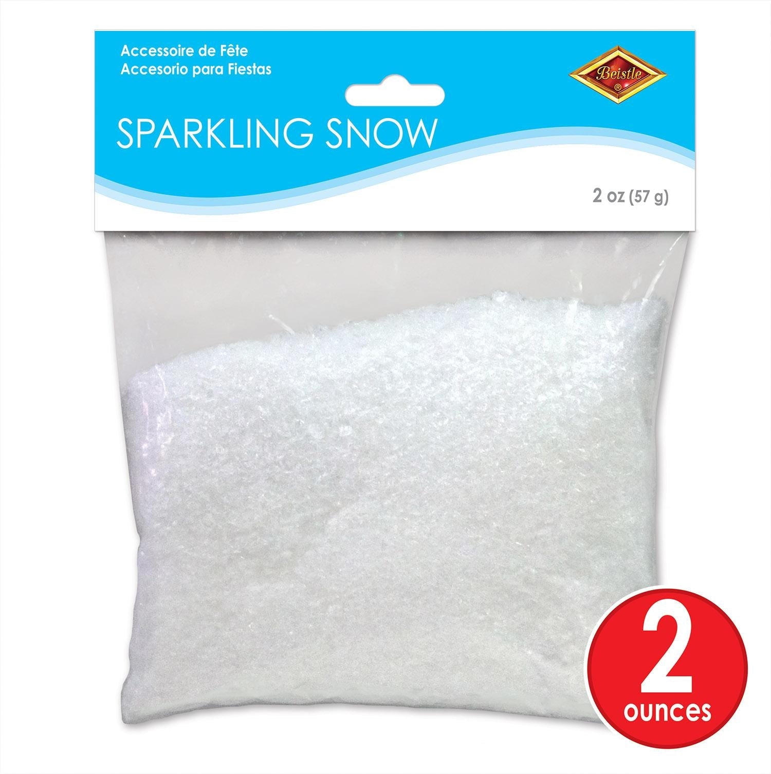 12 Pack Beistle Christmas Sparkling Snow (2 Oz per Pack) - Premium Artificial Snow Decorations for Holiday Parties, Tree Trimming & Winter Wonderland Displays