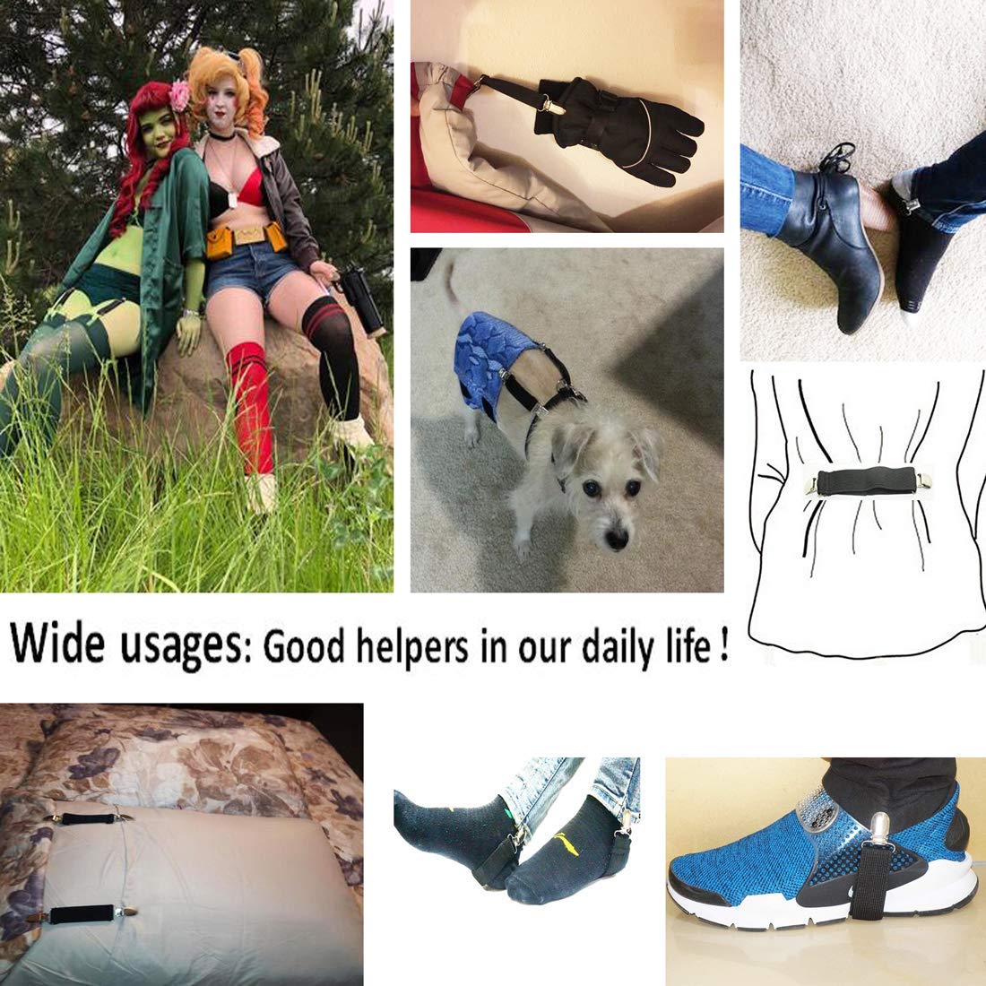 Stainless Steel Mitten Clips for Kids & Adults - Ski, Dog Band, Bed Sheets