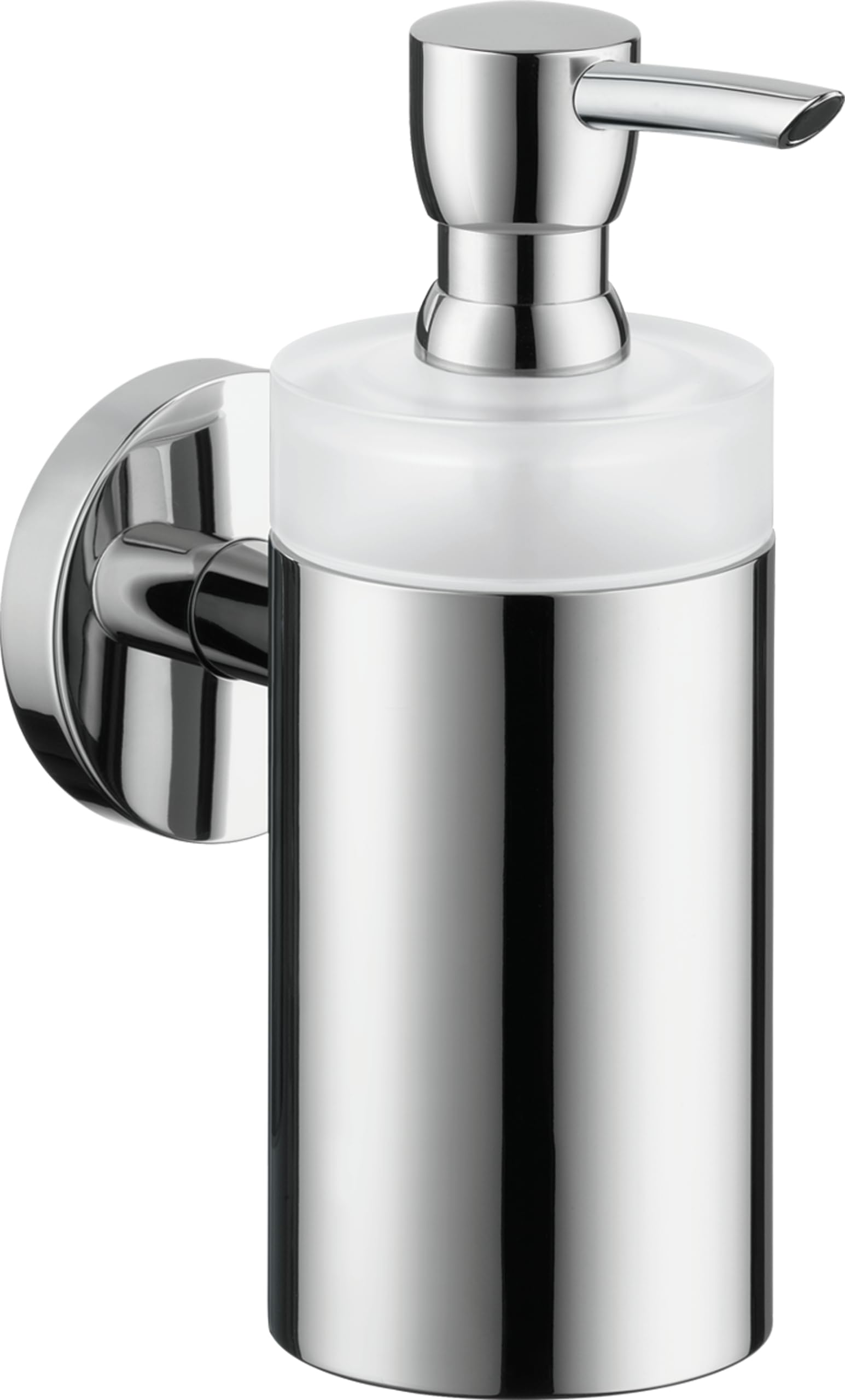 hansgrohe Premium 7-inch Chrome Kitchen & Bathroom Soap Dispenser - Modern Design for Sink Countertops (Model 40514000) | Perfect for Home, Office & Restaurant Use