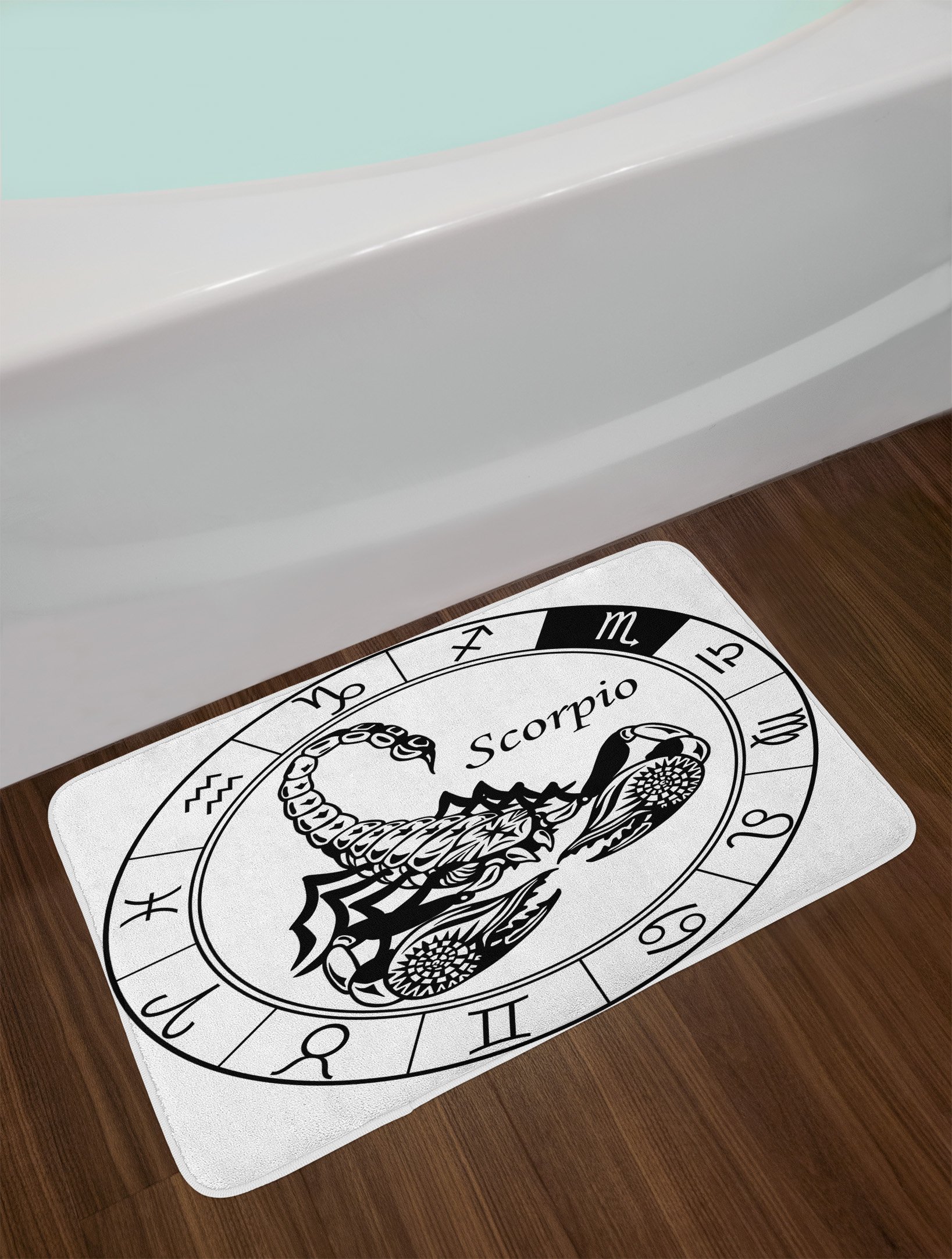 Ambesonne Zodiac Scorpio Bath Mat - Non-Slip Plush Bathroom Rug with Astrology Print, 30.2