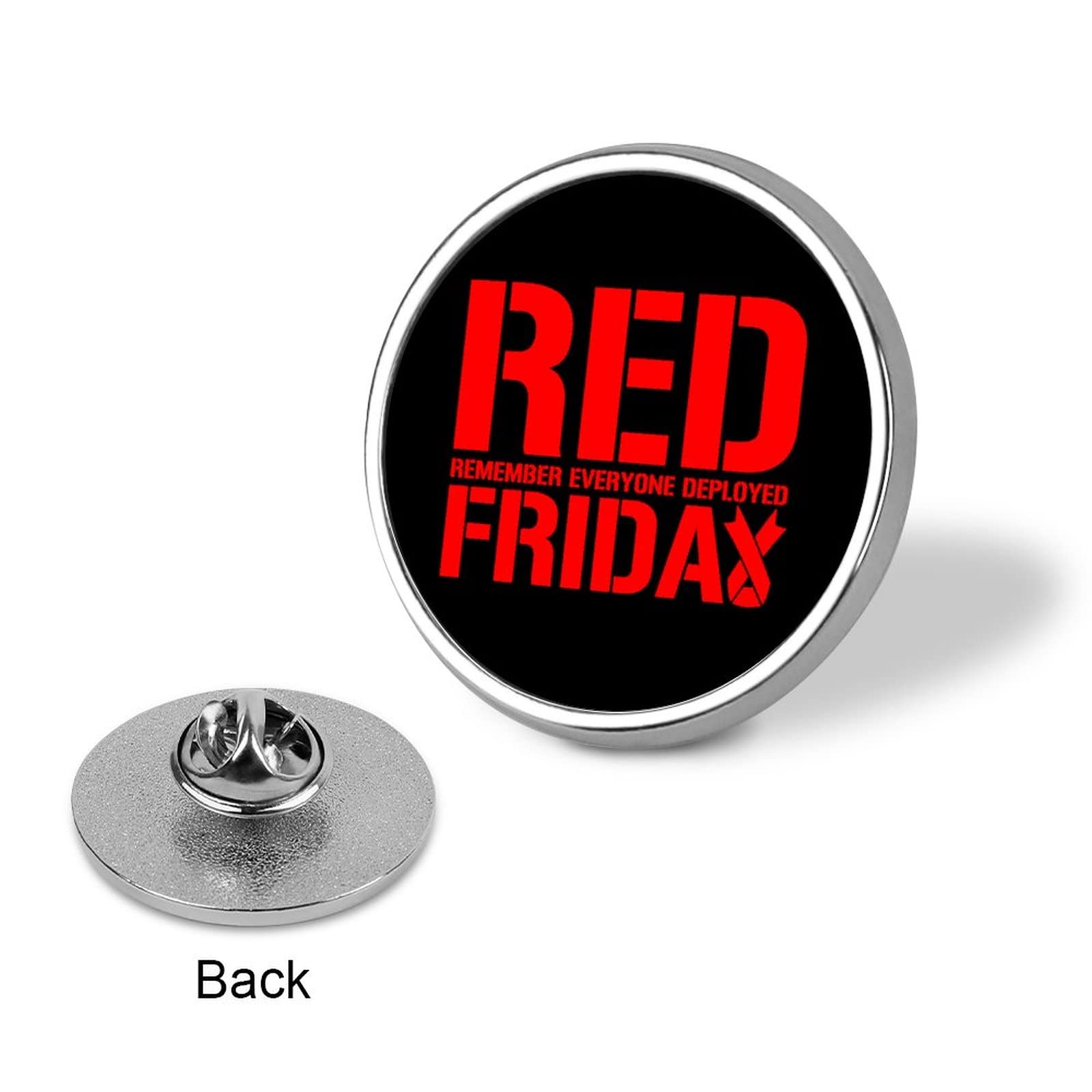 R.E.D Remember Everyone Deployed Military Support Badge - Aluminum Alloy Pinback Button for Hats, Jackets & Shirts - Funny Identity Pins for Veterans, Military Families & Supporters - Perfect for Red Fridays, Patriotic Events & Everyday Wear