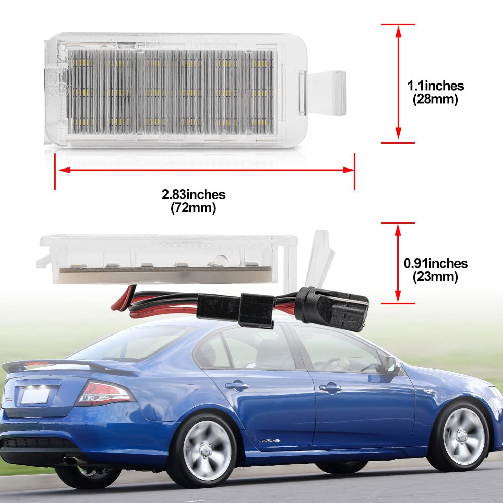 OEM LED License Plate Lights for 2010-2013 Chevy Camaro Coupe & Convertible - CANBUS Error Free 6000K Xenon White 18-SMD LED Replacement Kit - Perfect for Night Driving & Enhanced Rear Visibility