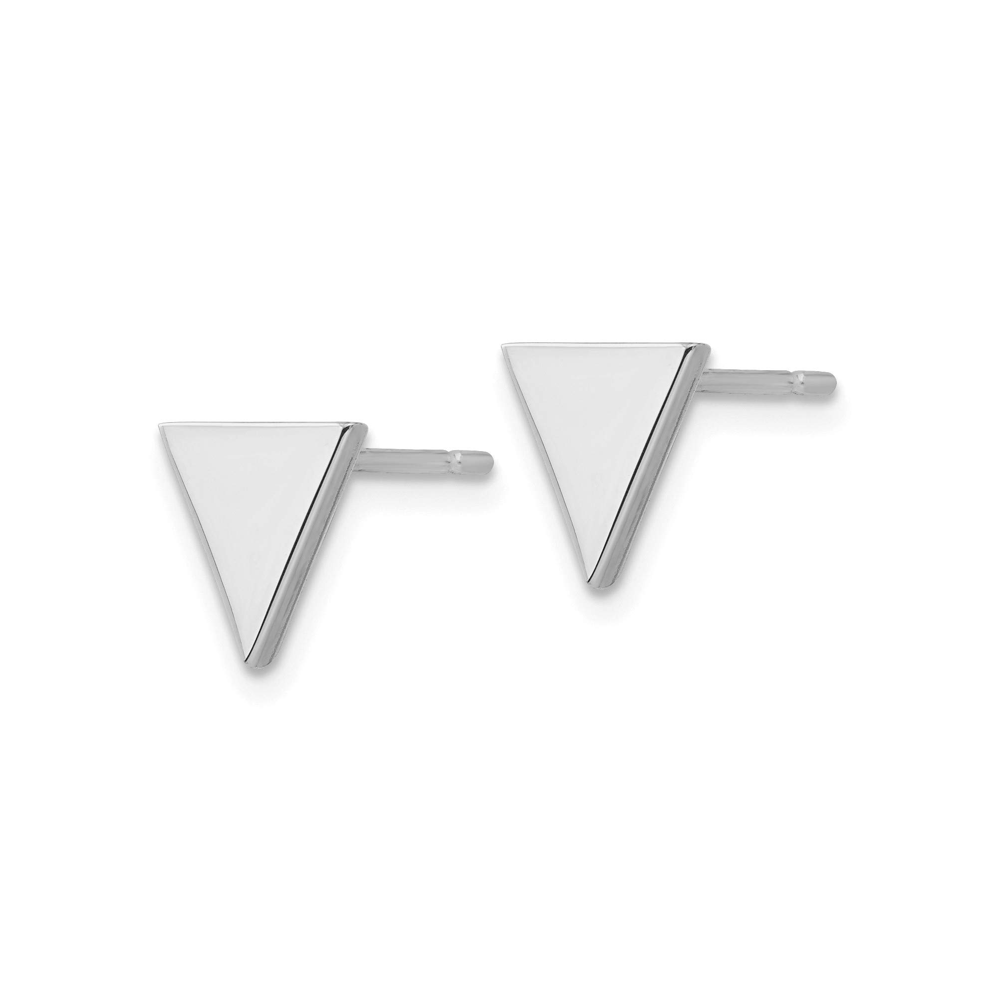 14K White Gold Triangle Post Earrings for Women - Hypoallergenic Minimalist Stud Earrings - Perfect for Everyday Wear, Office & Special Occasions