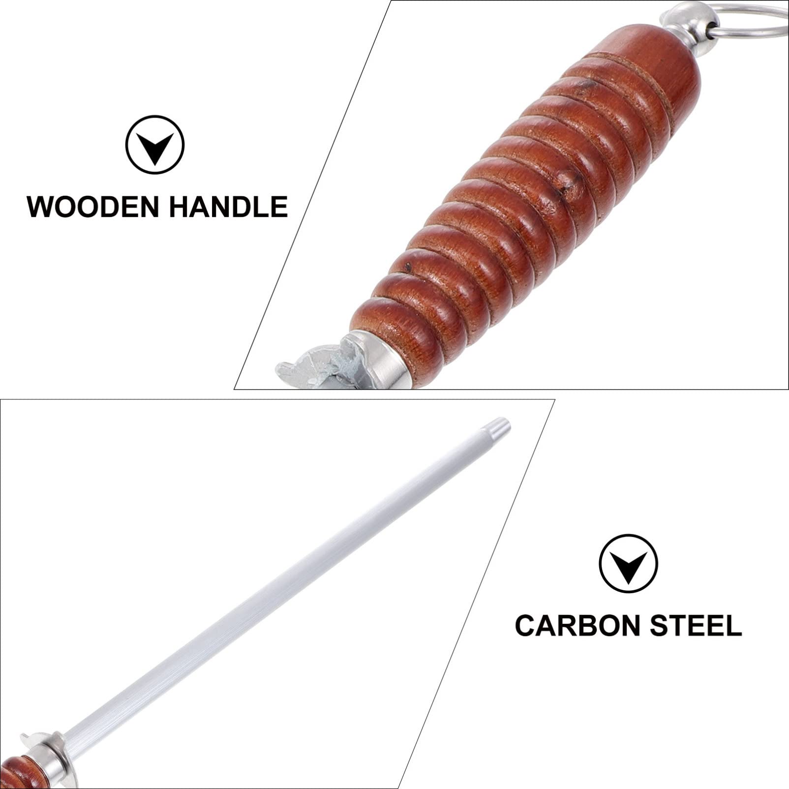Professional Kitchen Knife Sharpening Rod - Hemoton High-Carbon Steel Honing Rod for Chefs & Home Cooks - Perfect for Sharpening Kitchen Knives, Scissors & Tools - Ideal for Home Kitchens, Restaurants & Culinary Use