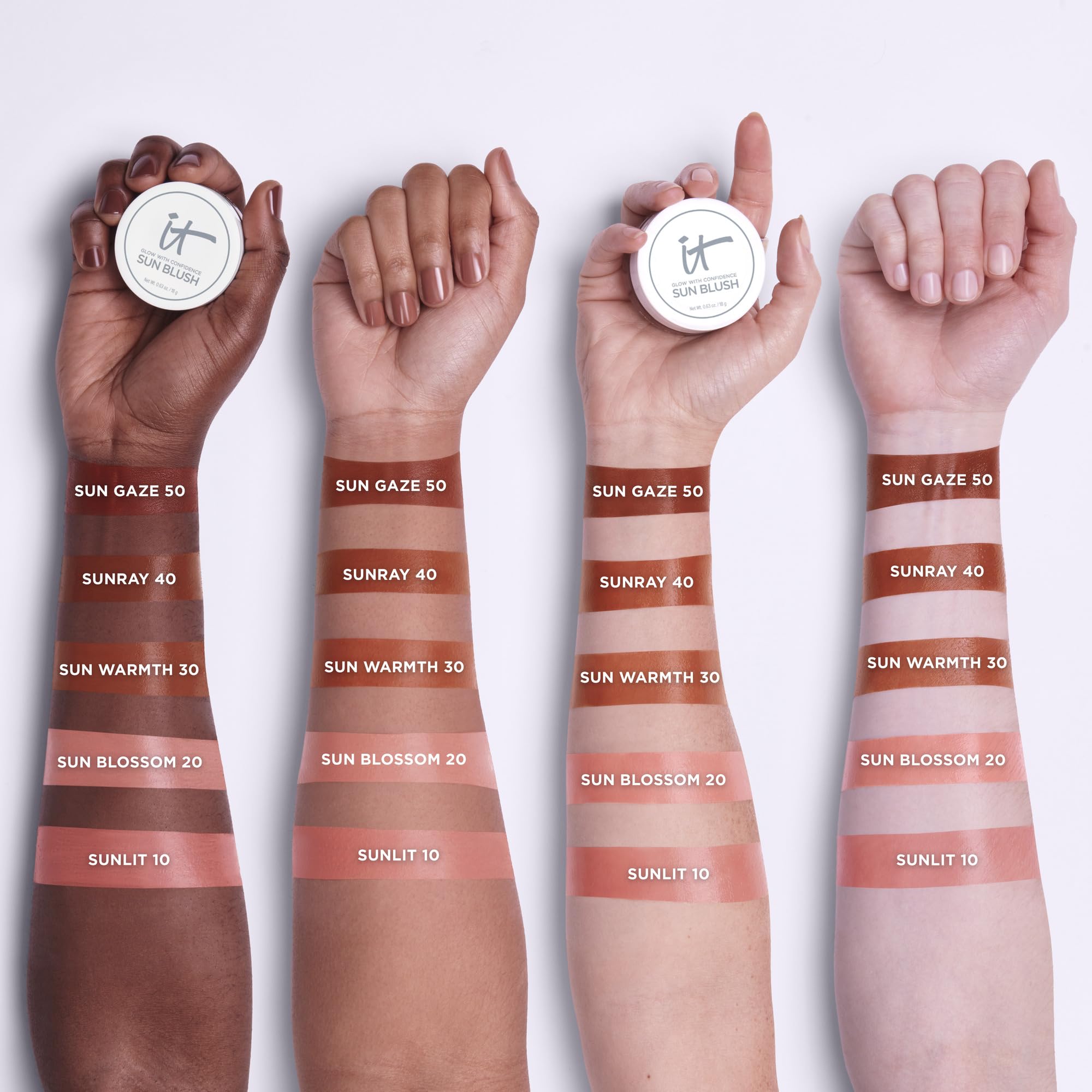 IT Cosmetics Glow with Confidence Sun Cream Blush - Blendable & Buildable Blush + Bronzer for Natural Sun-Kissed Glow - 24HR Hydration with Hyaluronic Acid, Peptides & Vitamin E - 0.63 oz - Perfect for Everyday Wear & Special Occasions