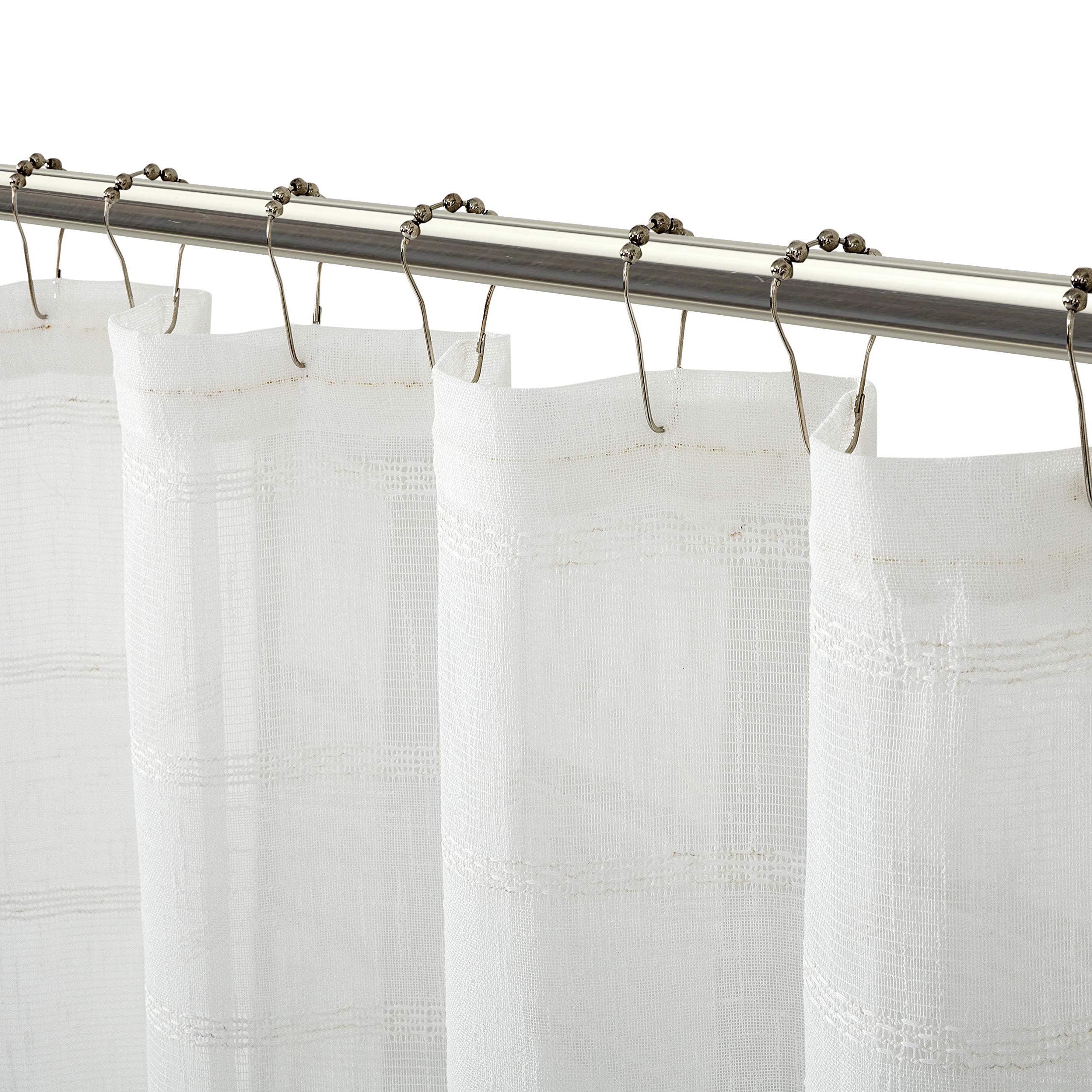 Linen Striped Textured Shower Curtain 70