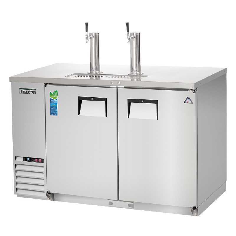 Everest EBD2 SS Commercial 57 Direct Draw Keg Refrigerator Cooler - 20 cu. ft. Beer Dispenser for Bars, Restaurants & Home Brewing | Energy Efficient Stainless Steel Kegerator