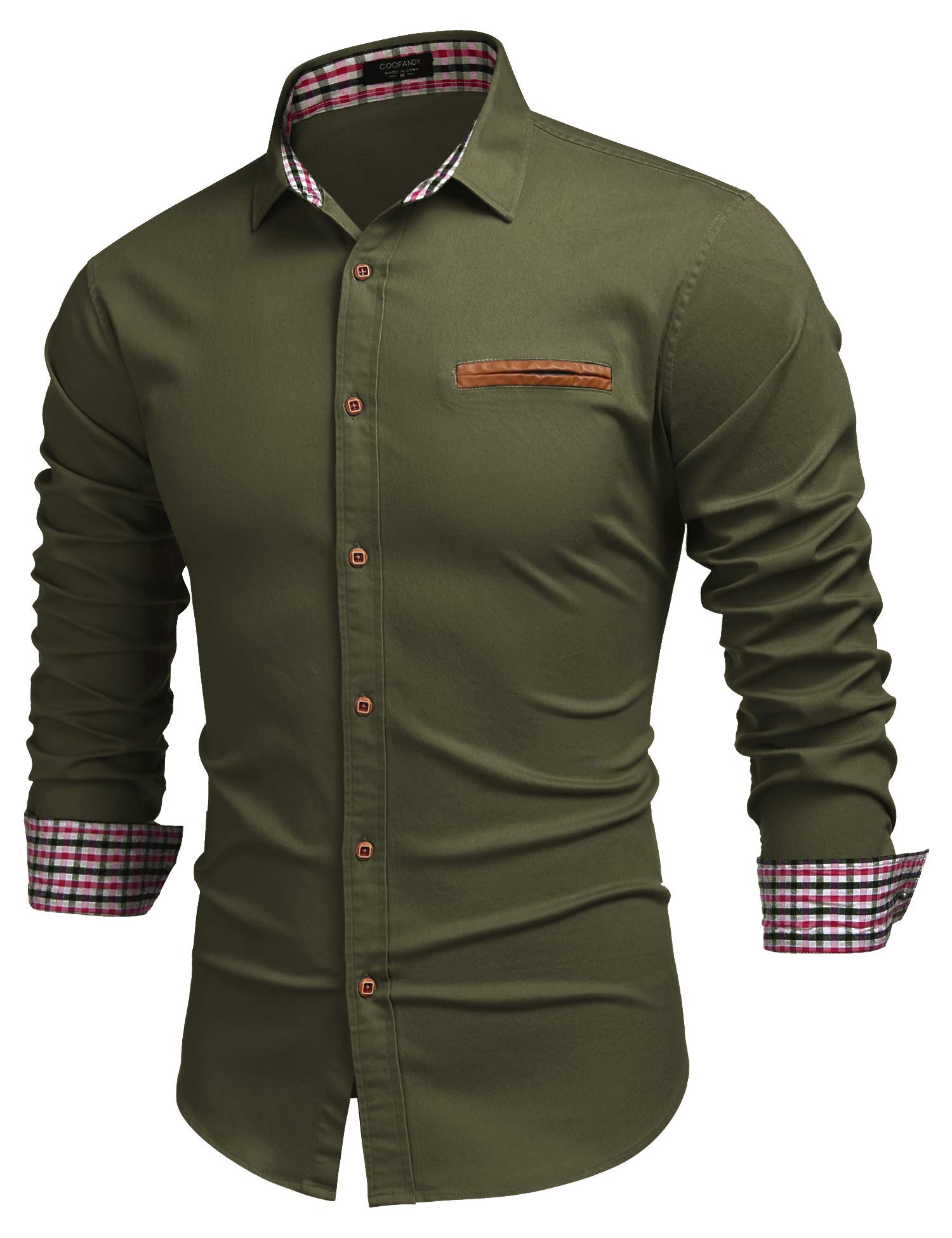 COOFANDY Men's Casual Denim Dress Shirt - Button Down Long Sleeve Work Shirt for Office, Date Night & Business Casual Outfits