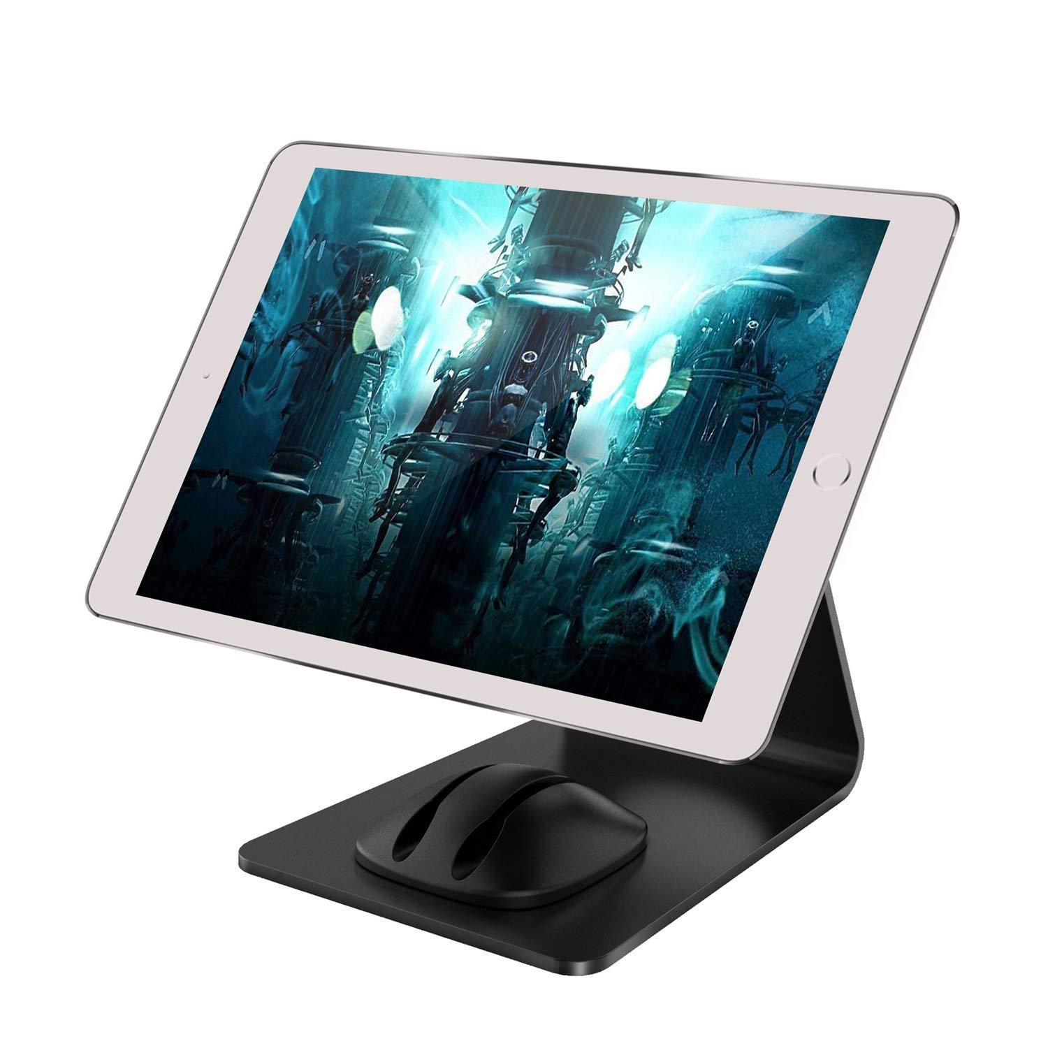 Premium WixGear Magnetic Phone Stand - Universal Phone Holder for iPhone, Android & Tablets - Sturdy Metal Desk Stand with Cord Organizer - Perfect for Office, Home & Travel Use