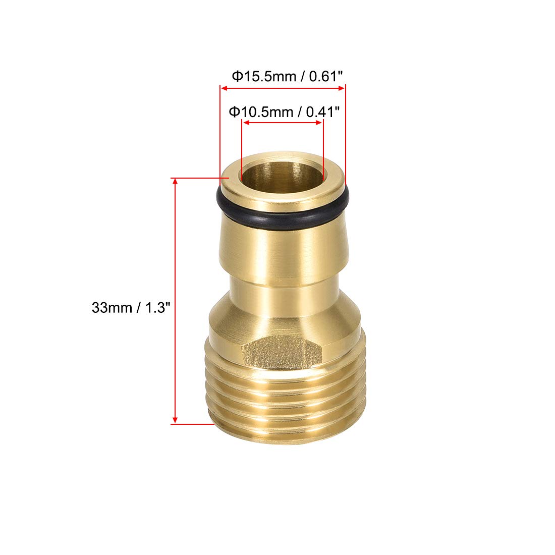 Brass Faucet Quick Connector G1/2 Male Thread Hose Adapter - 2 Pack for Garden Irrigation System, Outdoor Watering & DIY Plumbing Projects