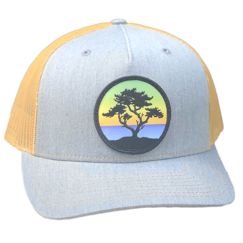 Stylish Curved Brim Trucker Hat with Cypress Patch - Perfect for Outdoor Adventures, Hiking & Casual Wear