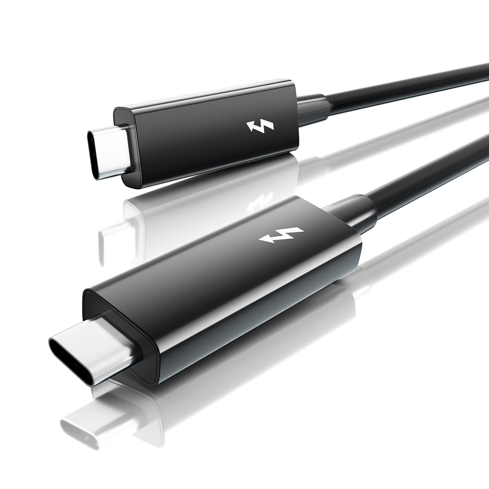 Intel Certified Thunderbolt 3 Cable 2.3ft (0.7m) - 40Gbps High-Speed Data Transfer, 5K/4K@60Hz Video, 100W Fast Charging - USB-C to USB-C Short Cable for MacBook Pro, Dell XPS, iPad Air/Pro, Docking Stations | Perfect for Home Office, Video Editing & Mobile Workstations